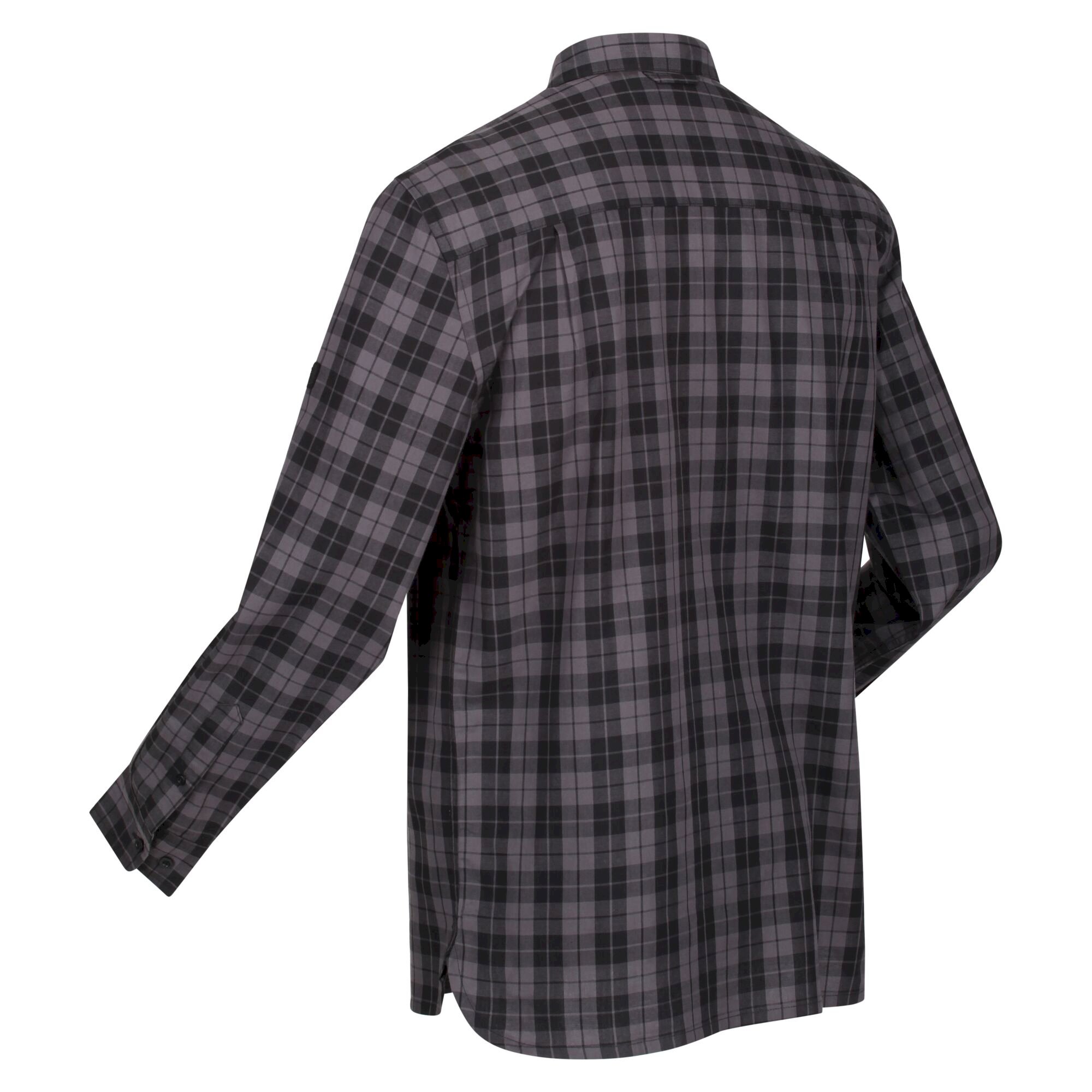 Men's Lance Long Sleeved Checked Shirt | Black Dark Grey Check