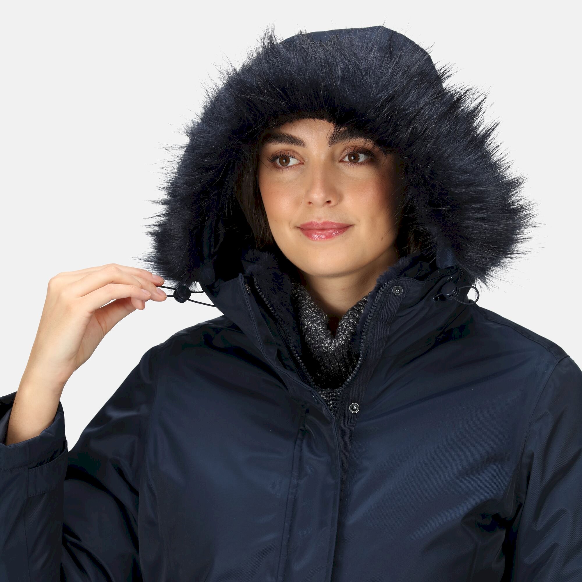 Women's Lyanna Fur Trim Parka Jacket | Navy