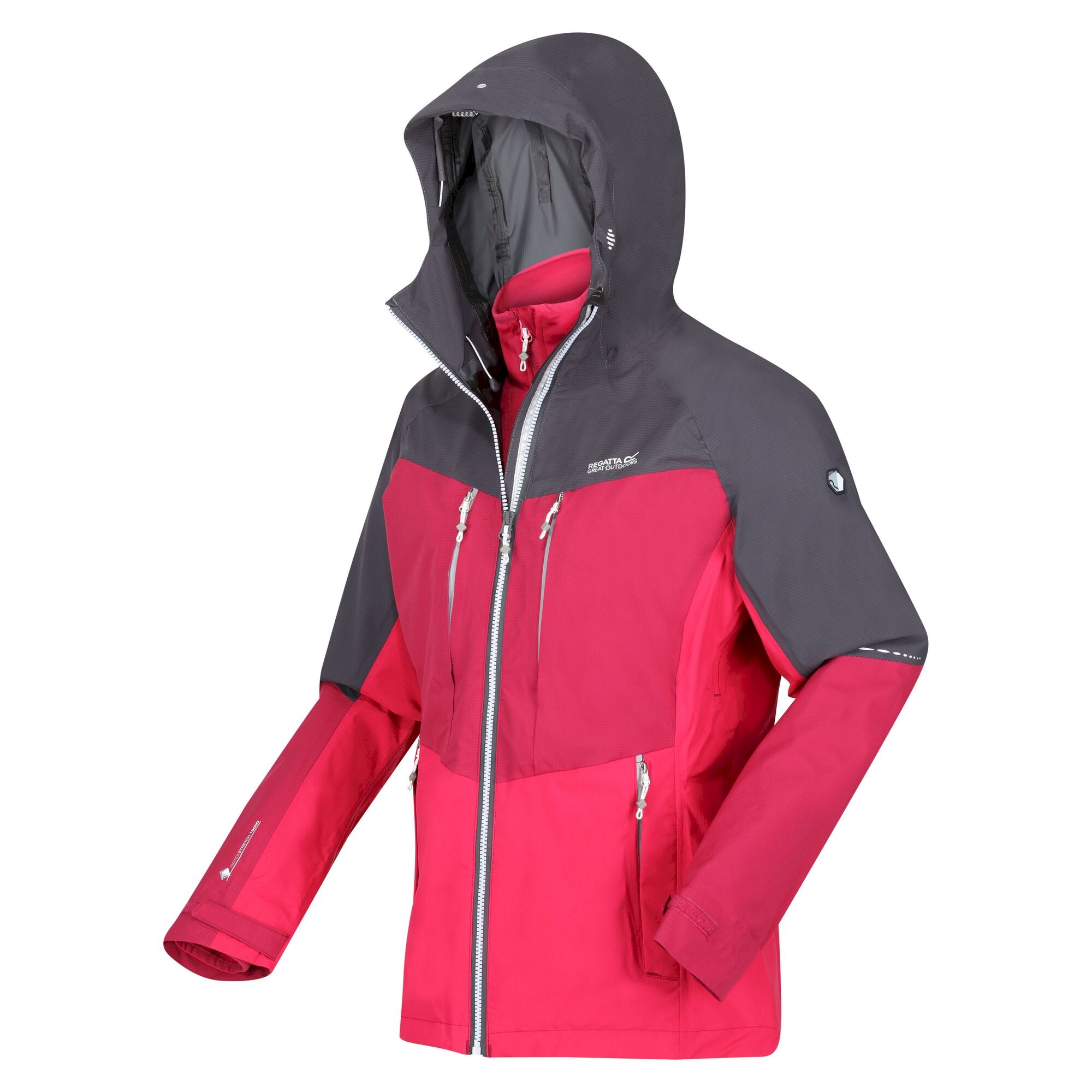 Women's Carletta VII 3-In-1 Waterproof Jacket | Seal Grey Berry Pink Pink Potion