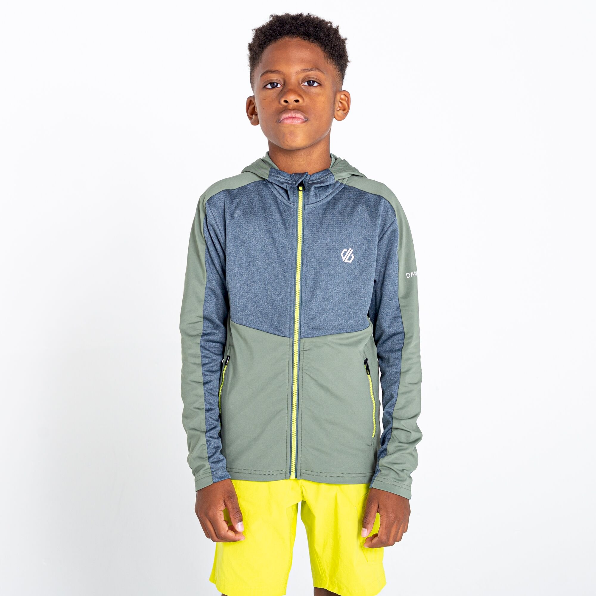 Dare 2b - Kids' Hastily Core Recycled Stretch Midlayer | Agave Green Orion Grey Marl