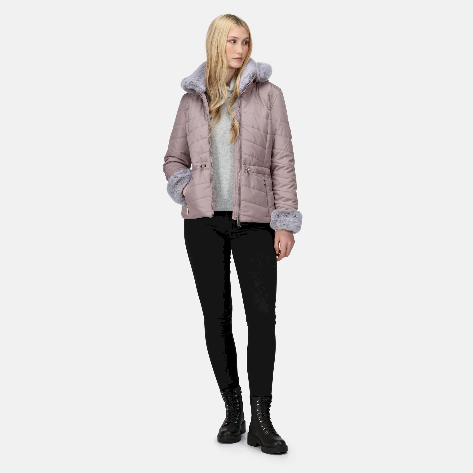 Women's Willabella Fur Detail Jacket | Lilac Chalk