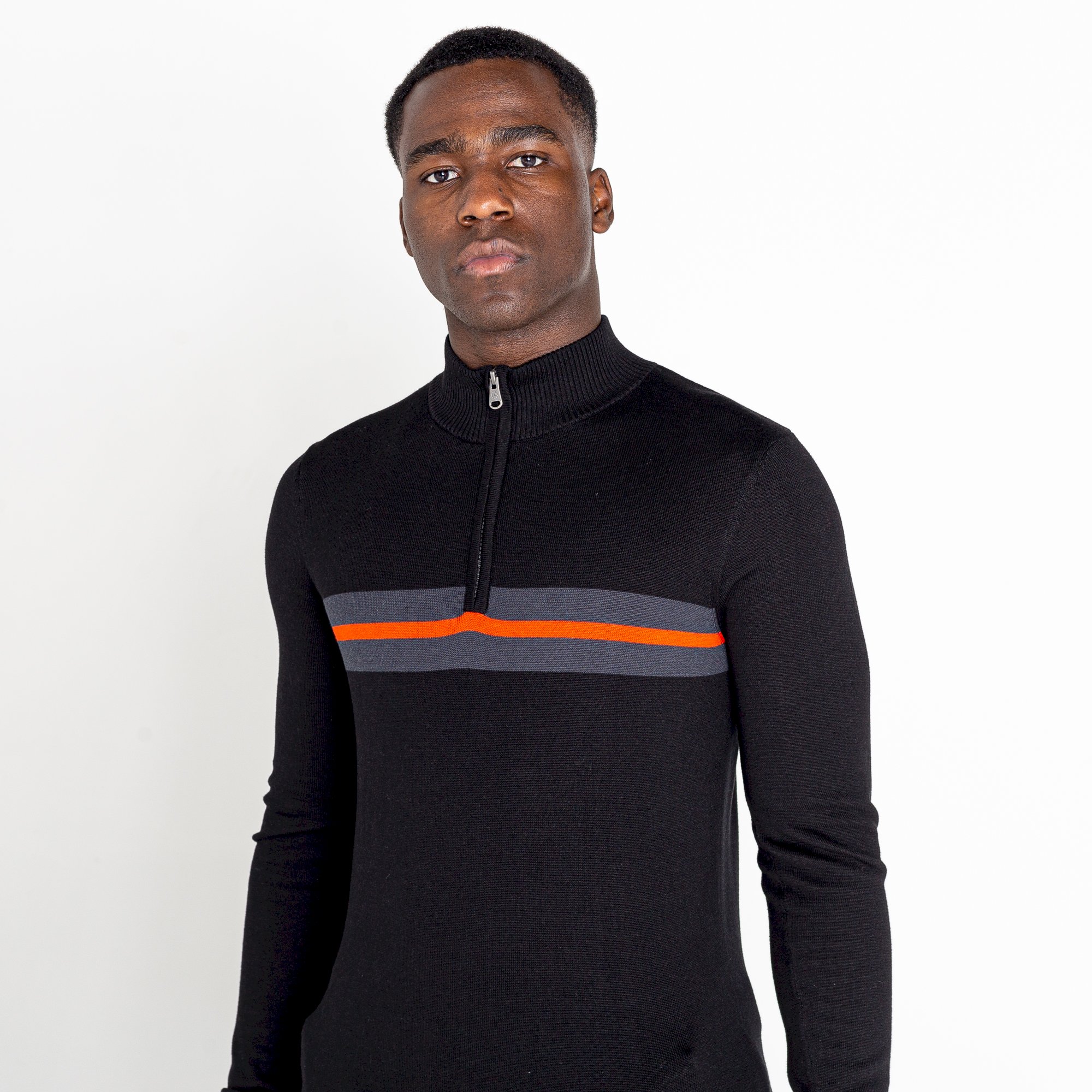 Dare 2b - Men's Unite Us Half Zip Knit Sweater | Black Amber Glow