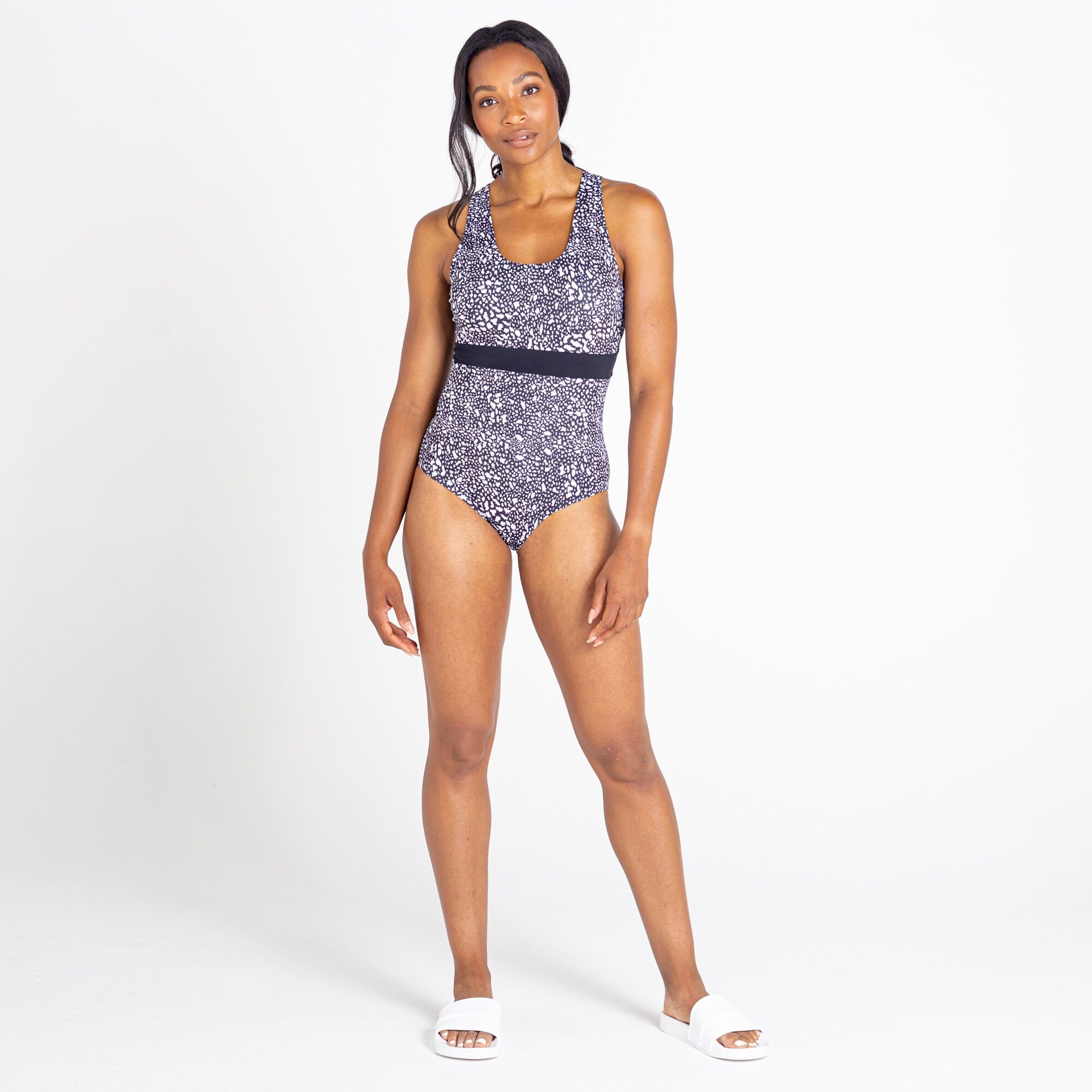 Dare 2b - Women's Make Waves Recycled Swimsuit | Black Dot Print