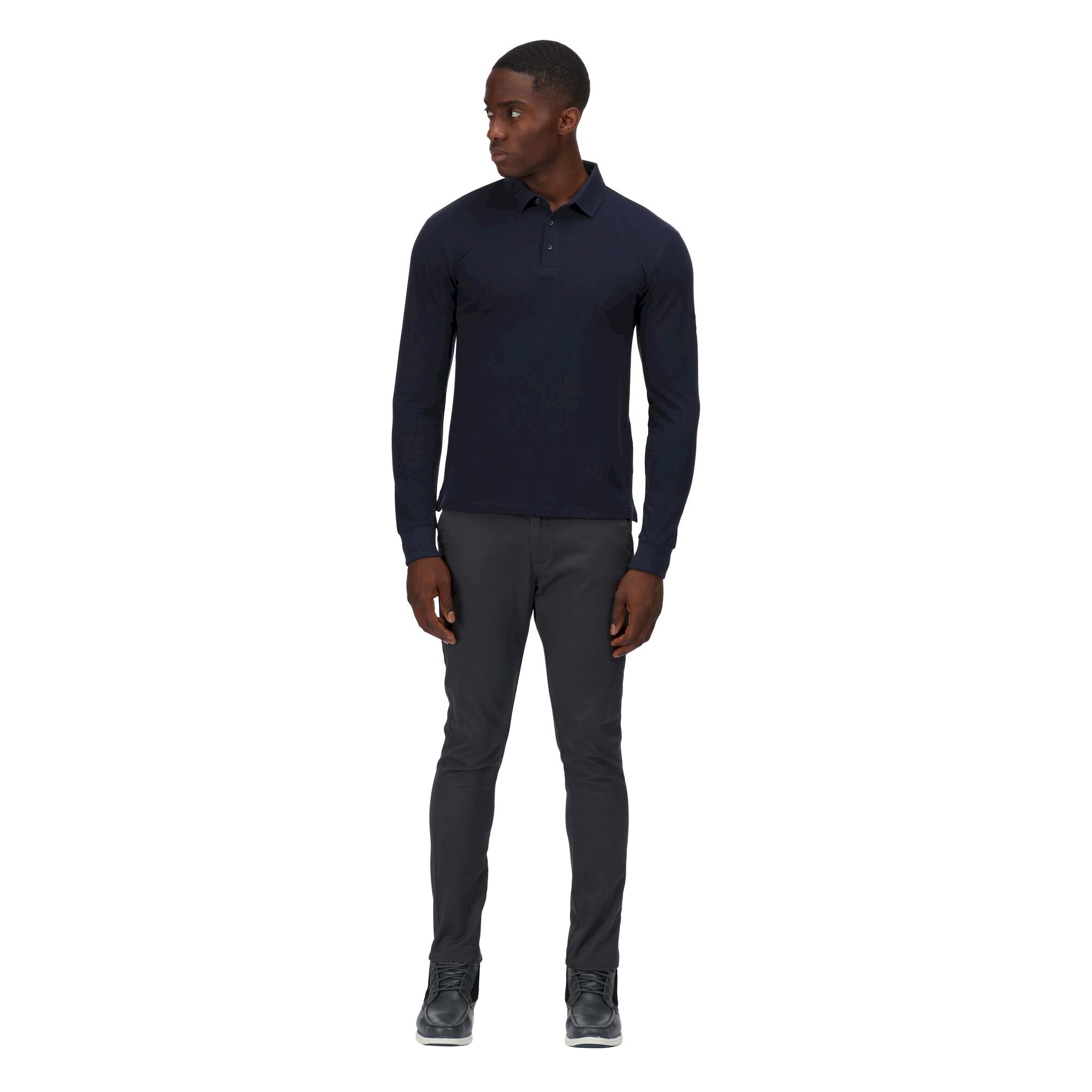 Men's Kaleb Long Sleeve Polo Shirt | Navy