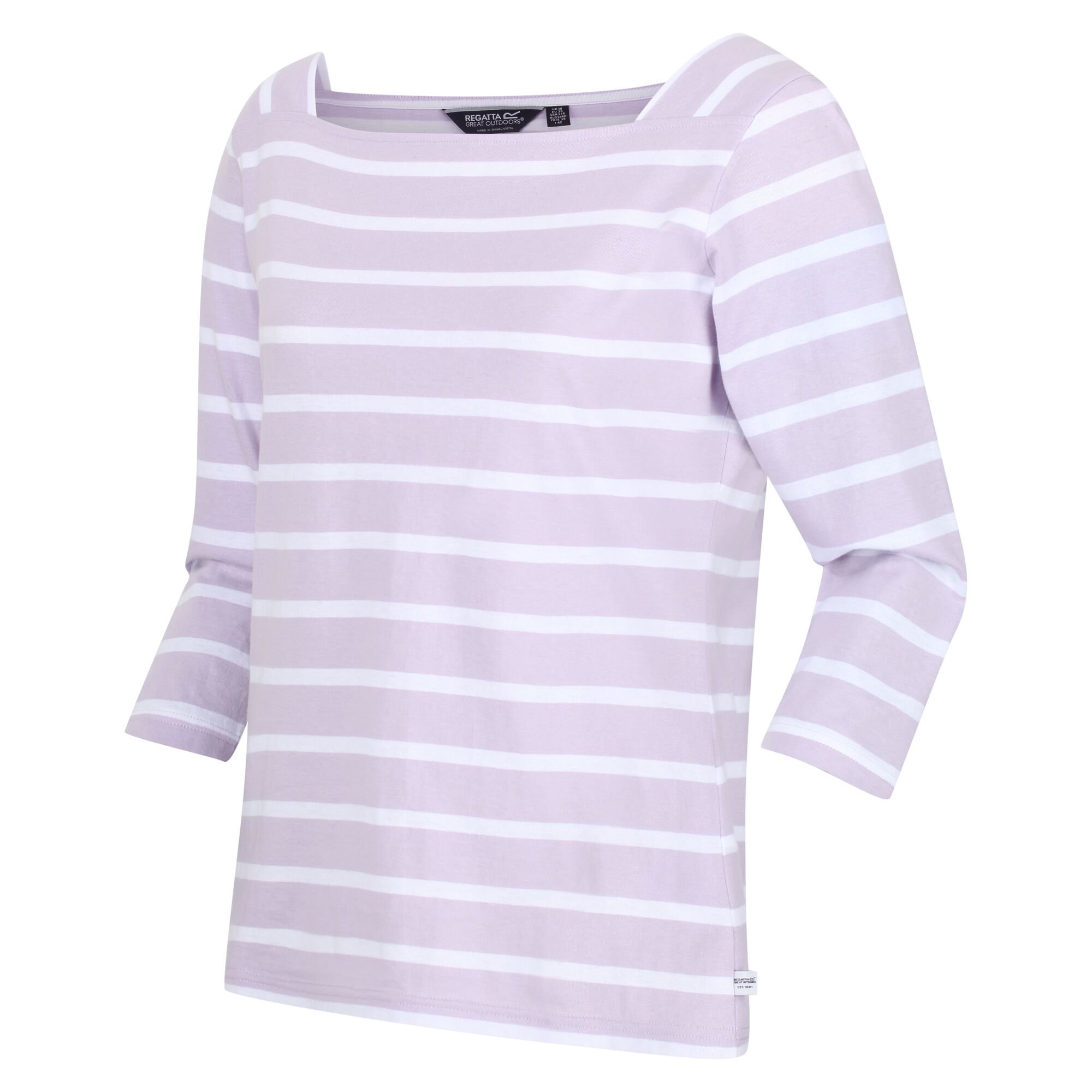 Women's Polexia Square Neck Top | Pastel Lilac White