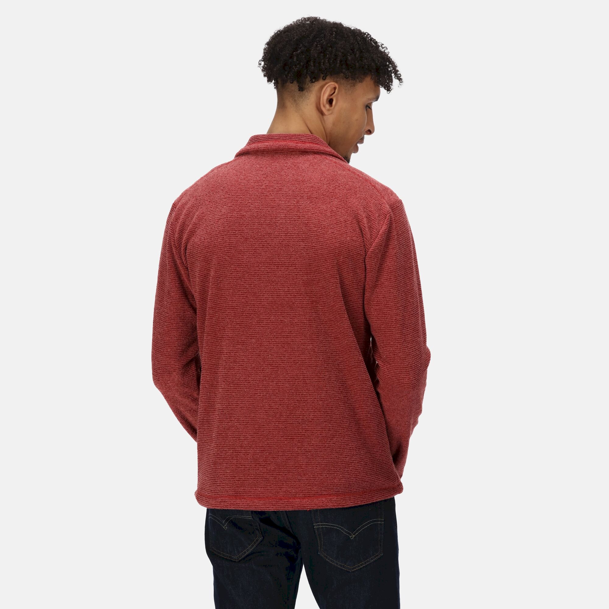 Men's Eildon Full Zip Fleece | Syrah Red Linear