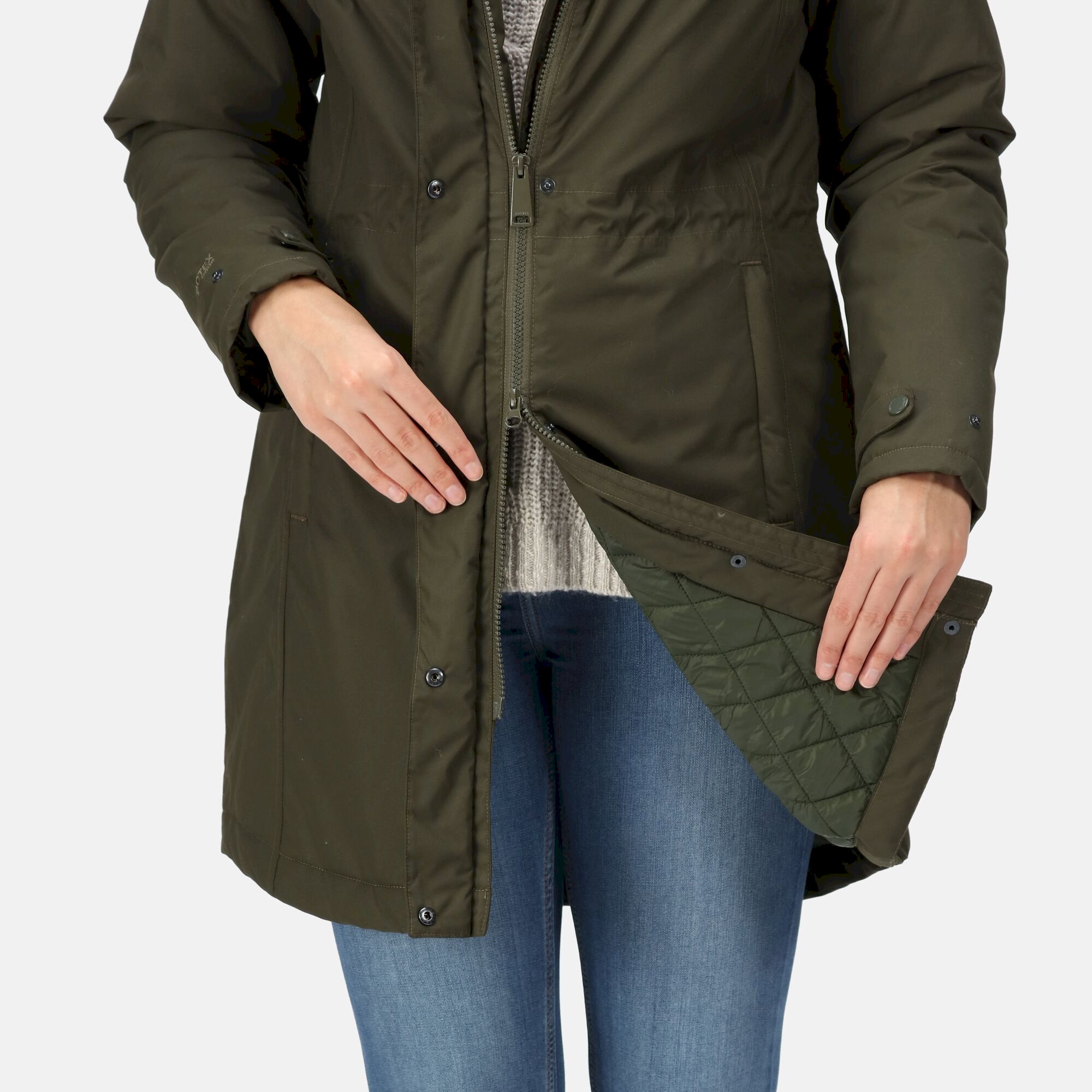 Women's Renata Fur Collar Parka | Dark Khaki