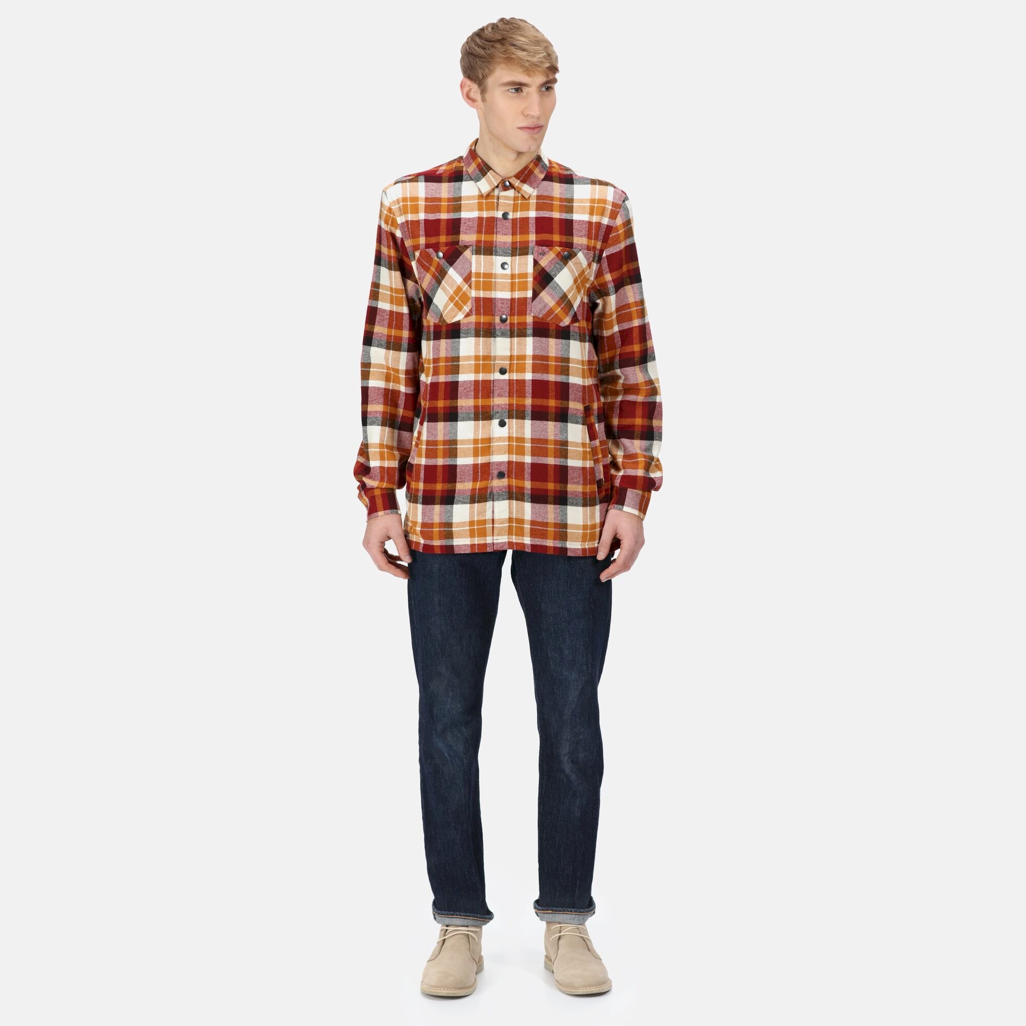 Men's Thamos Long Sleeved Checked Shirt | Cathay Spice Check