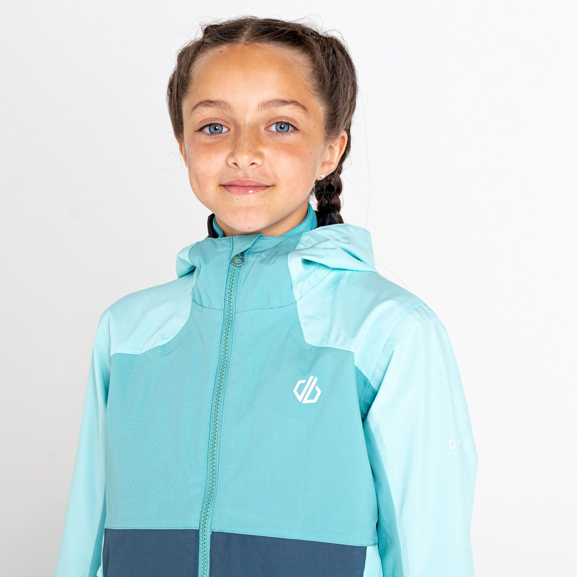 Dare 2b - Kids' In The Lead III Recycled Waterproof Jacket | Meadowbrook Green Aqua Splash