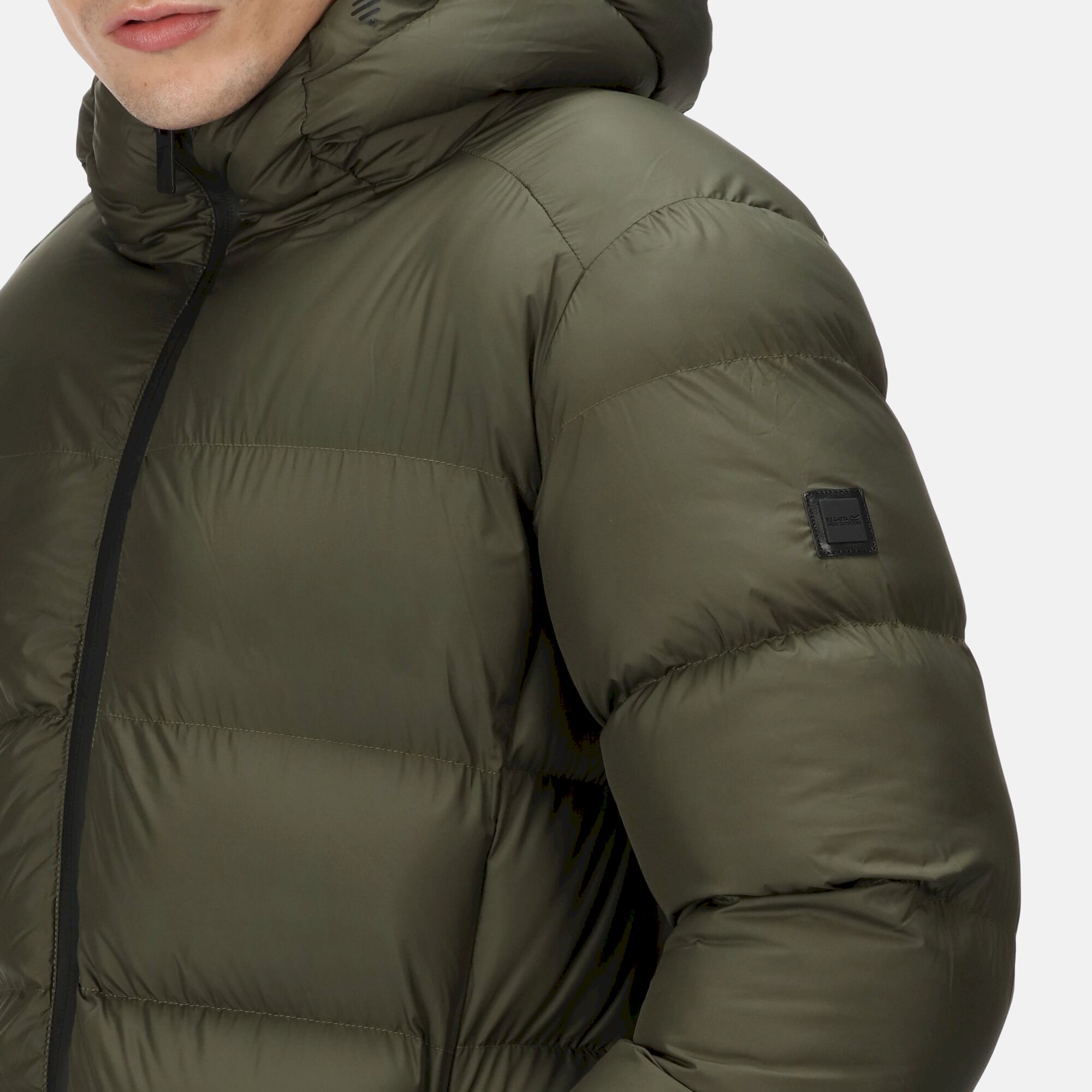 Men's Hallin Longline Quilted Jacket | Dark Khaki
