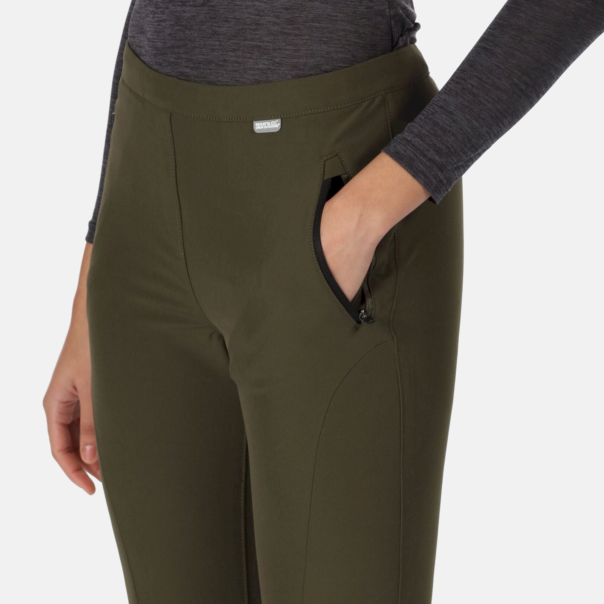Women's Pentre Stretch Walking Trousers | Dark Khaki