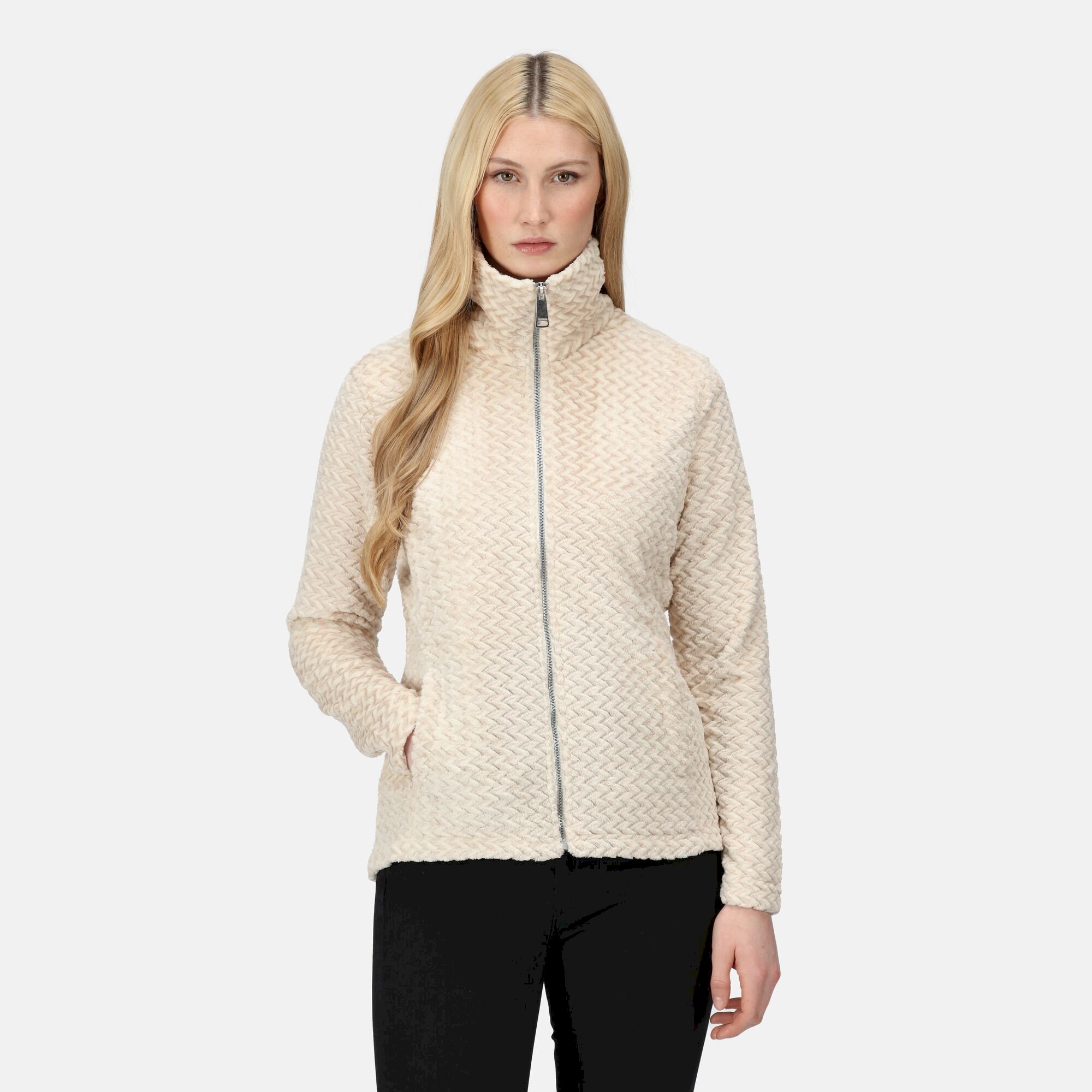Women's Heloise Full Zip Fleece | Light Vanilla Plait