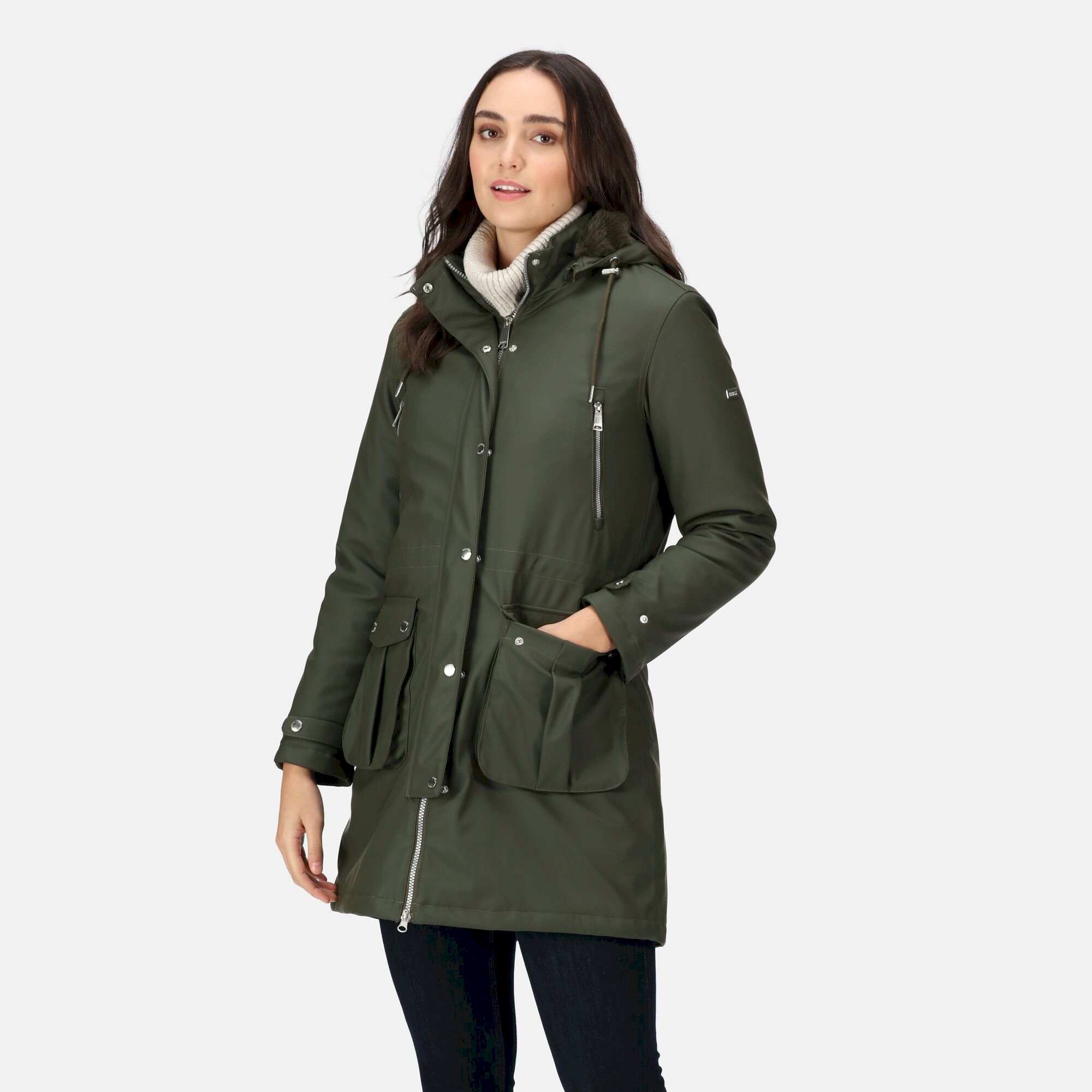 Giovanna Fletcher Collection - Fabrienne Insulated Parka Jacket | Dark Khaki