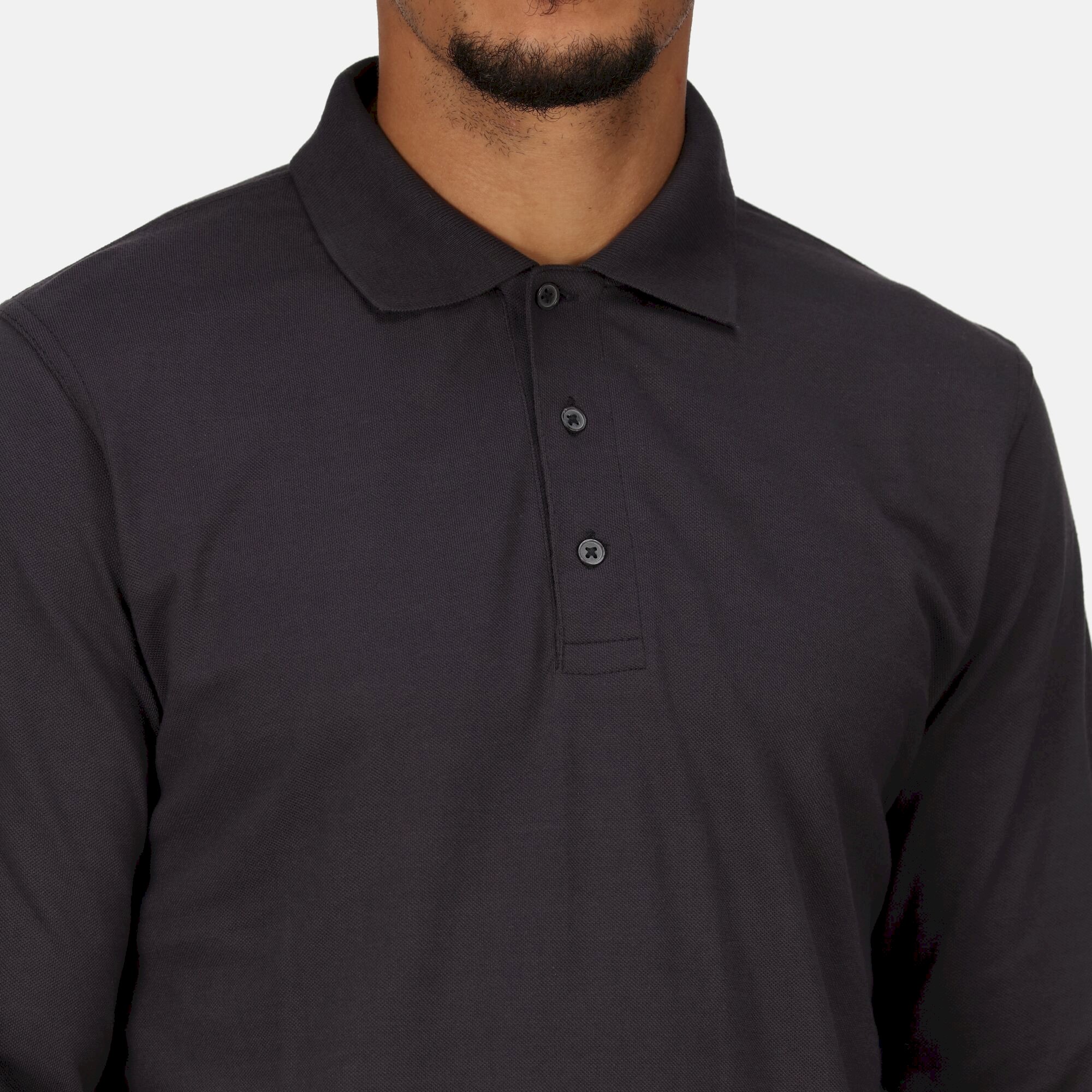 Men's 65/35 LS Polo Top | Seal Grey