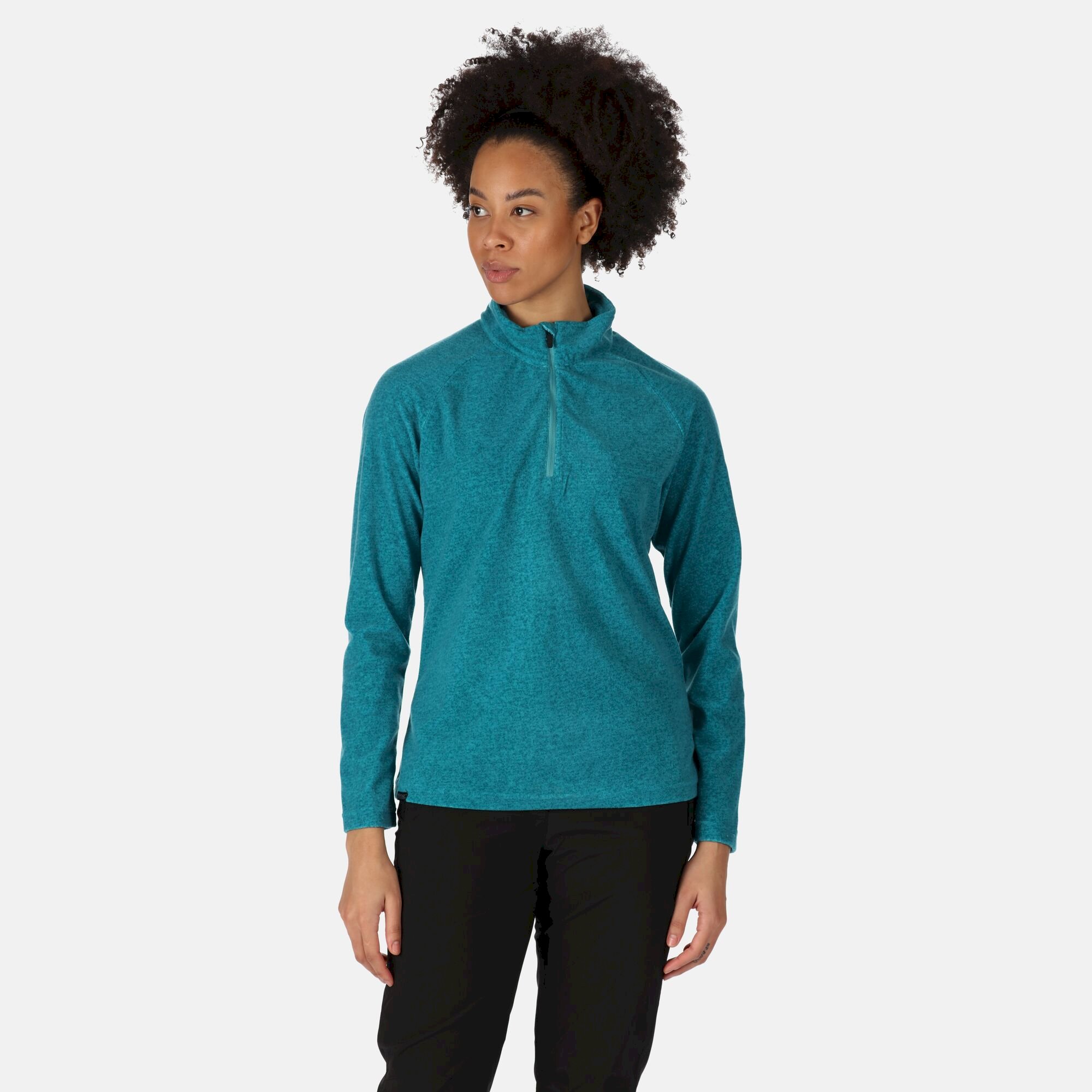 Women's Pimlo Half Zip Velour Fleece | Pagoda Blue