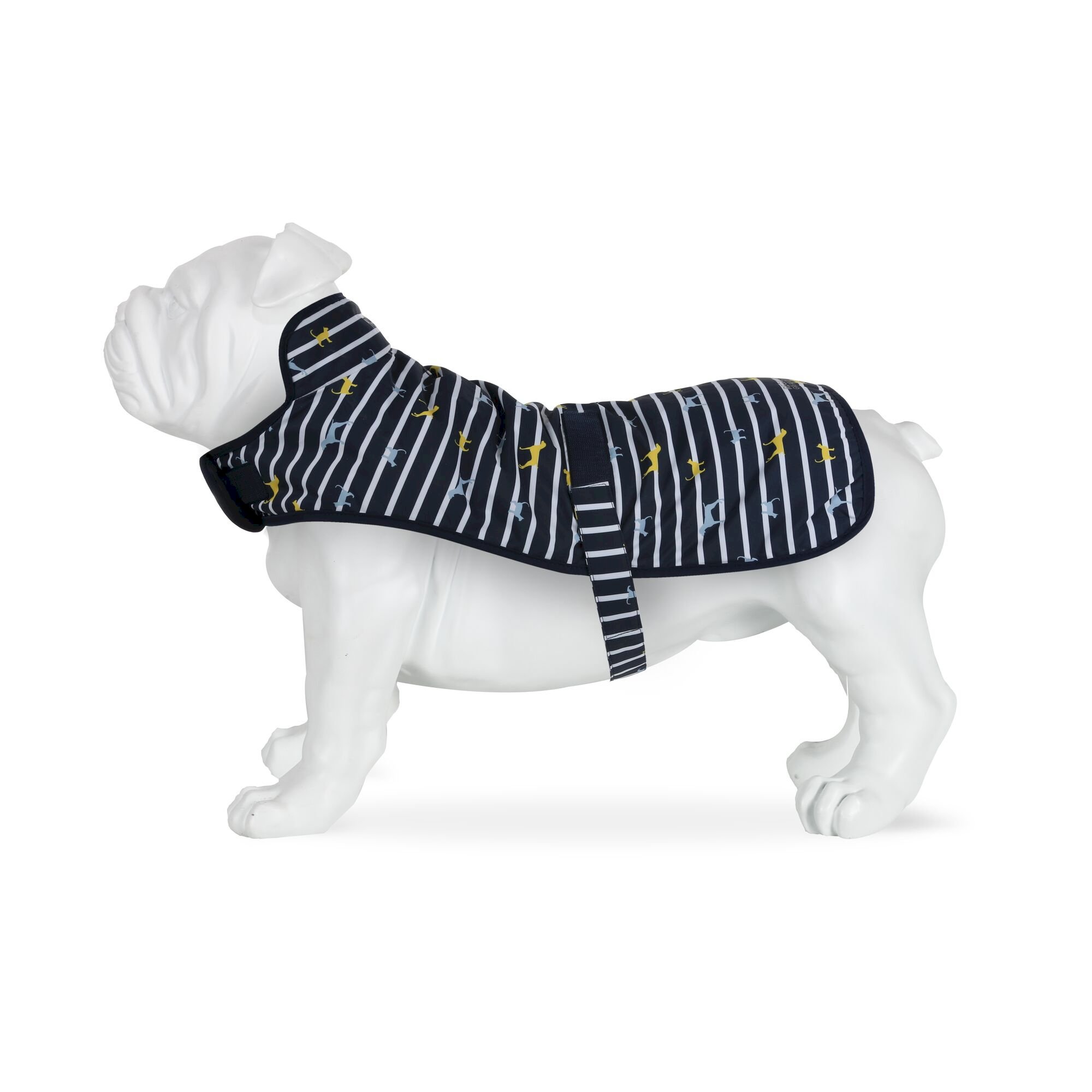 Arlo Waterproof Dog Coat | Navy Battersea Stripe