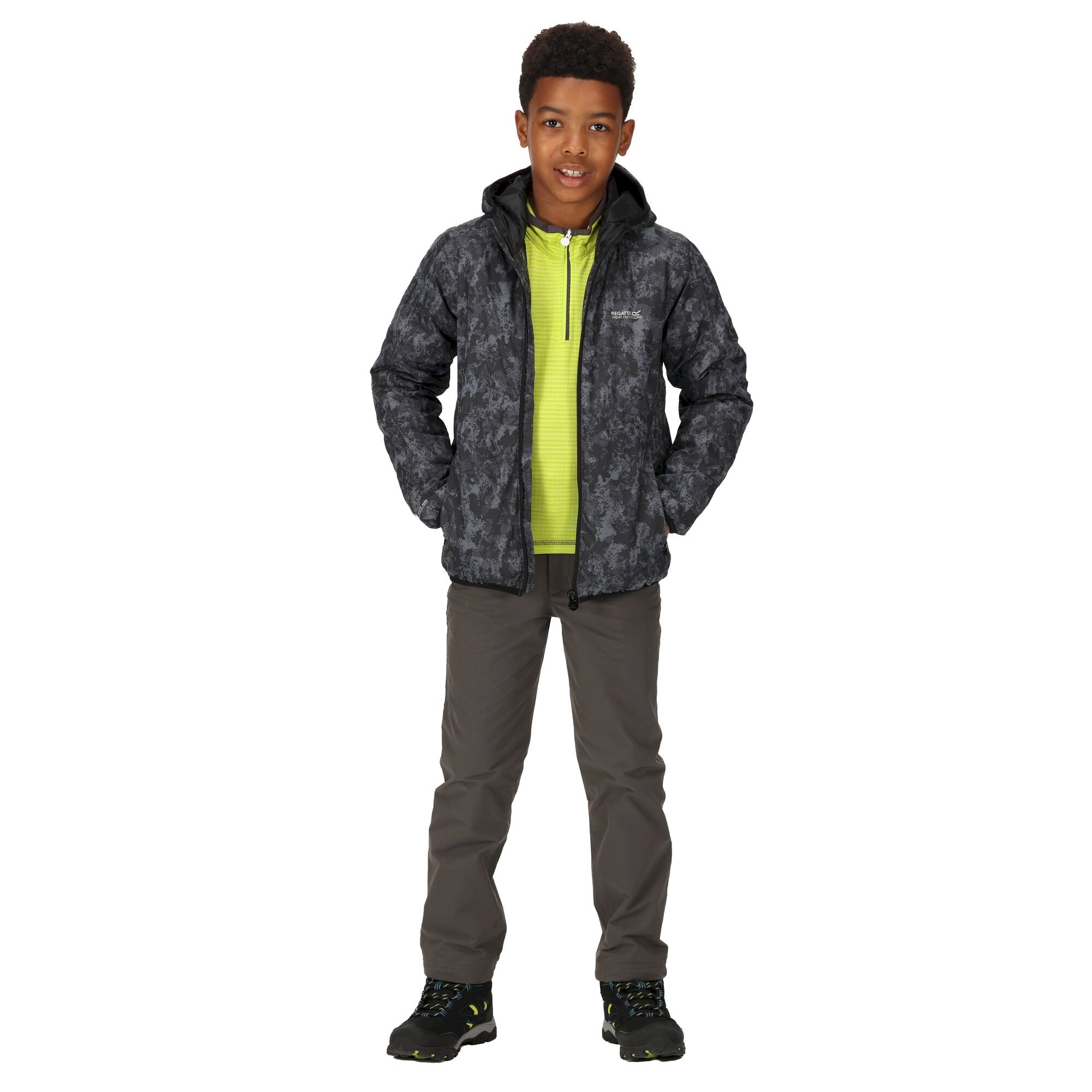 Kids' Volcanics VI Waterproof Jacket | Dark Grey Print