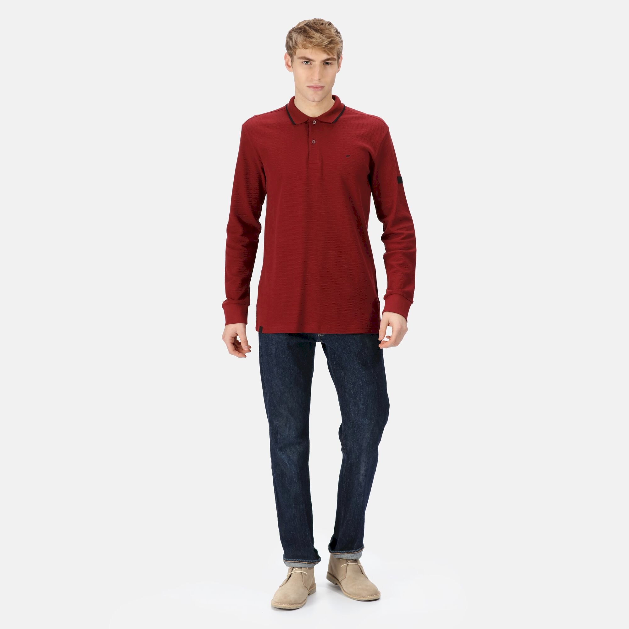 Men's Leaonzo Long Sleeved Polo Shirt | Syrah Red
