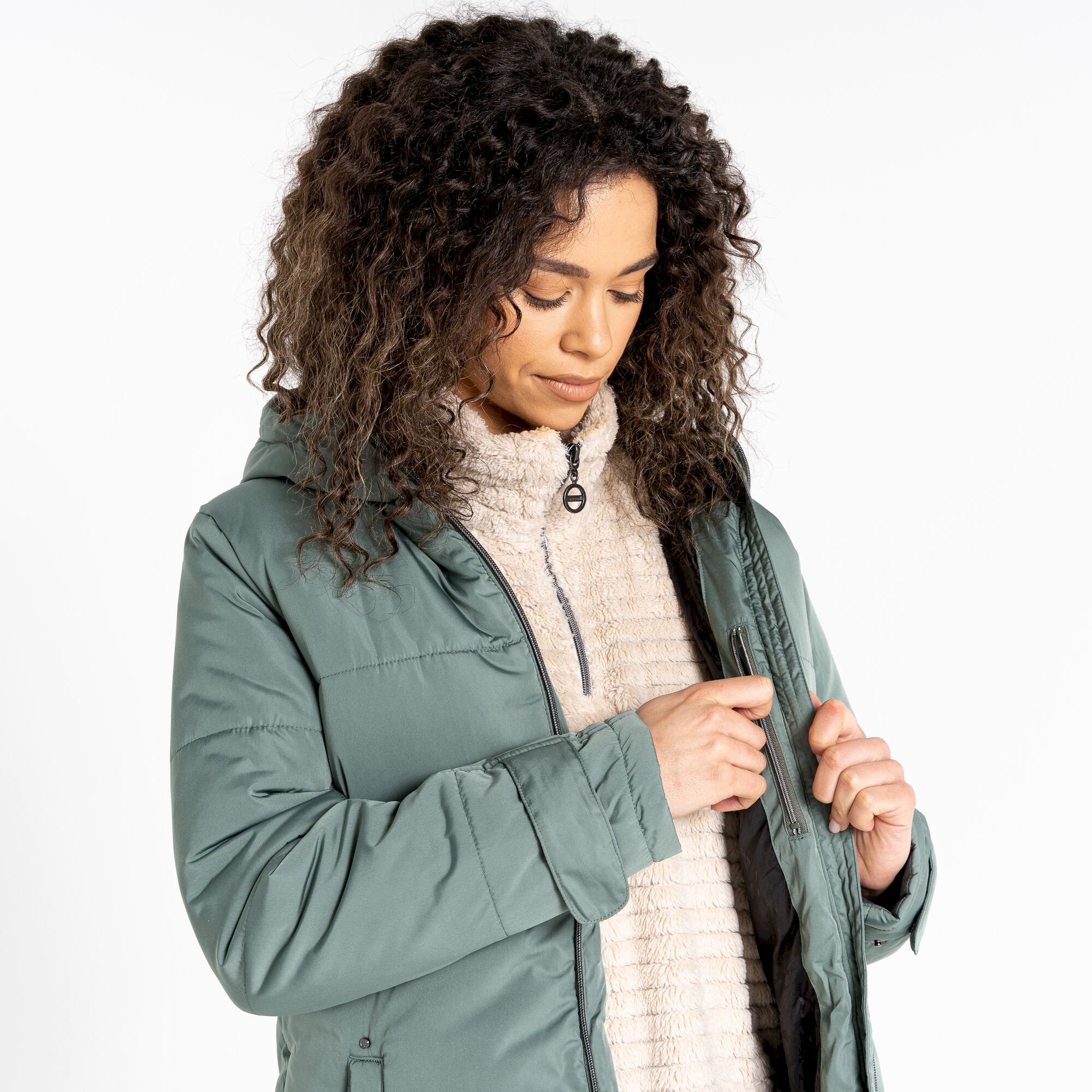 Dare 2b - Women's Reputable II Mid Length Padded Jacket | Duck Green