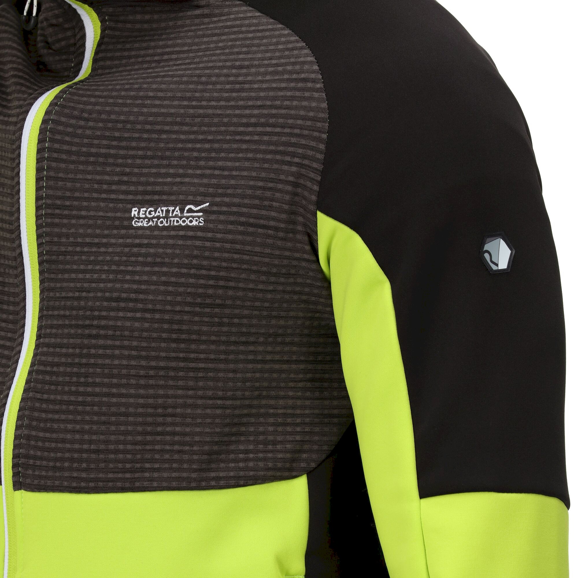 Men's Attare Softshell Hooded Jacket | Bright Kiwi Dark Grey