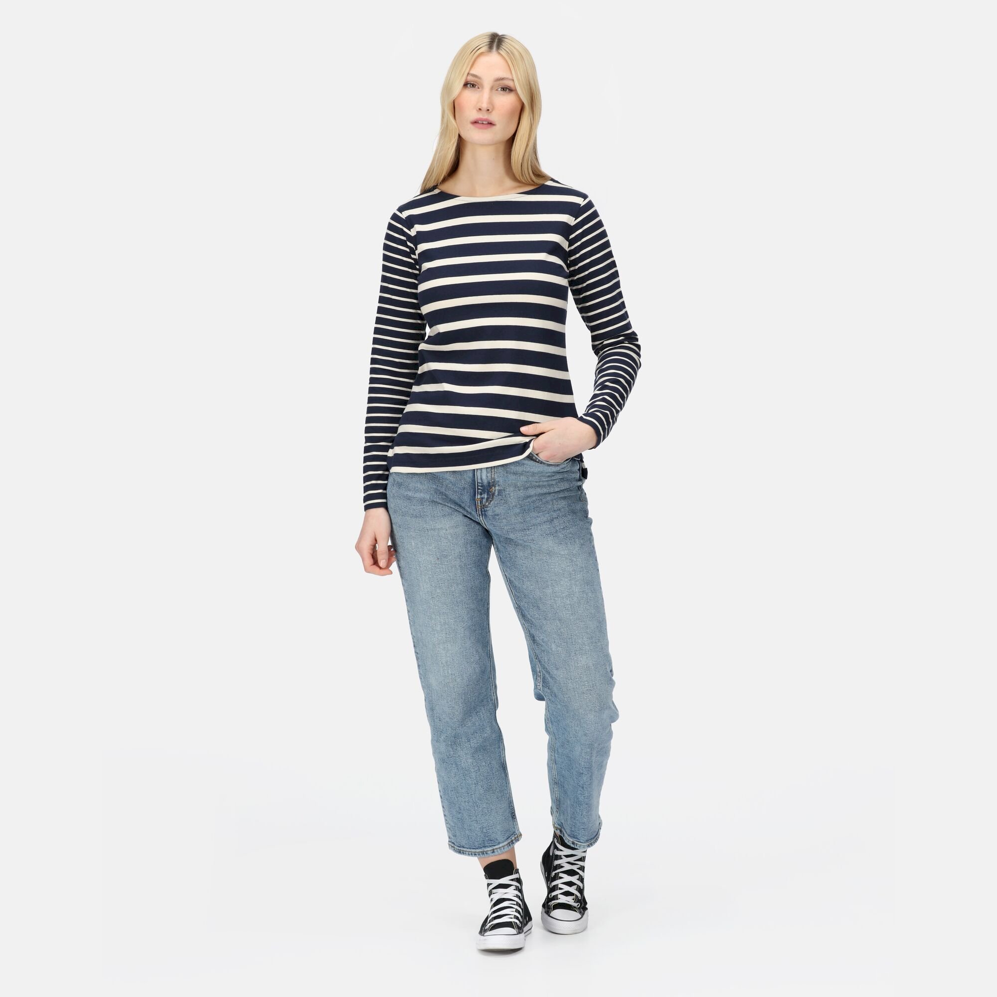 Women's Farida Striped T-Shirt | Navy Light Vanilla