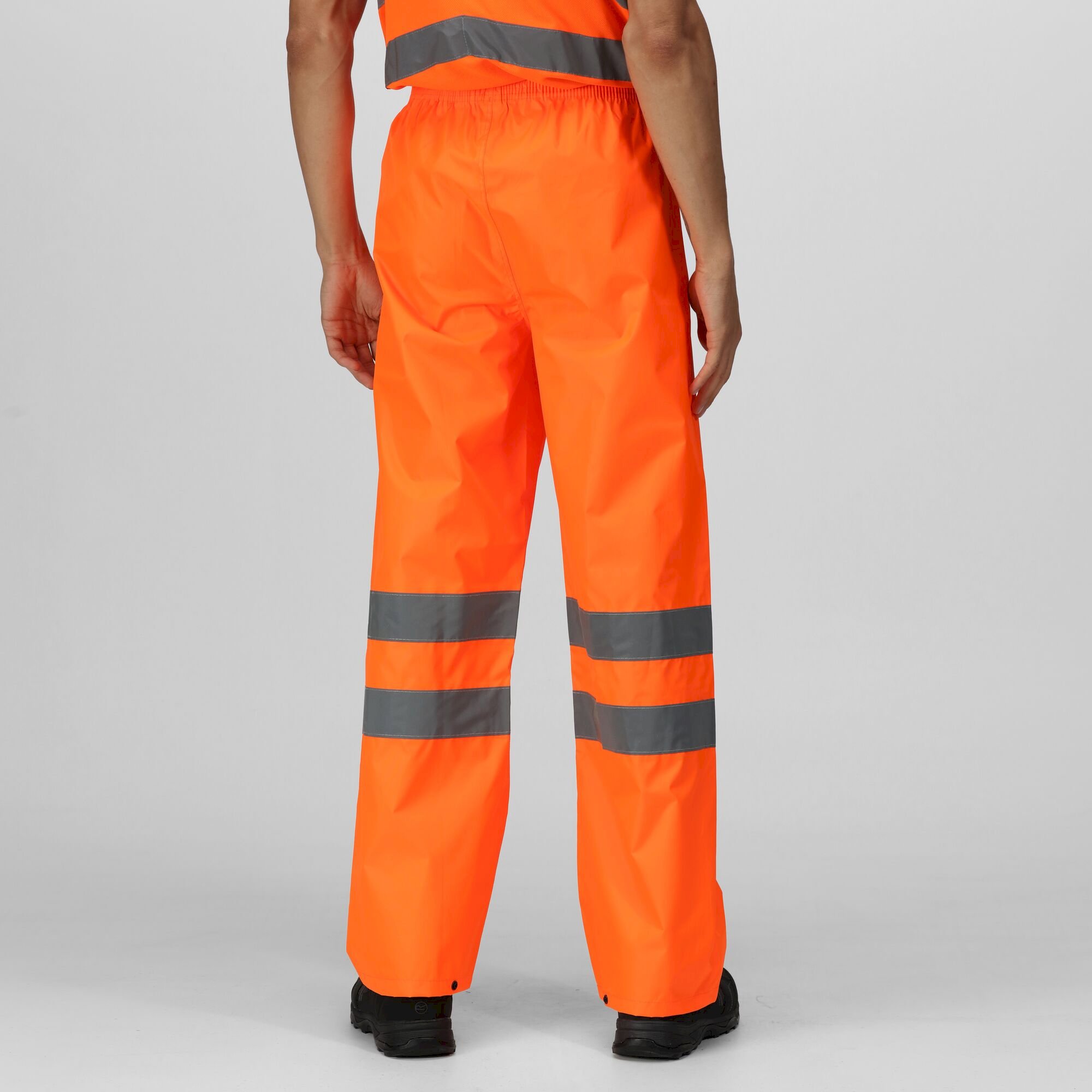 Men's Hi Vis Pro Waterproof Reflective Packaway Work Over Trousers | Orange