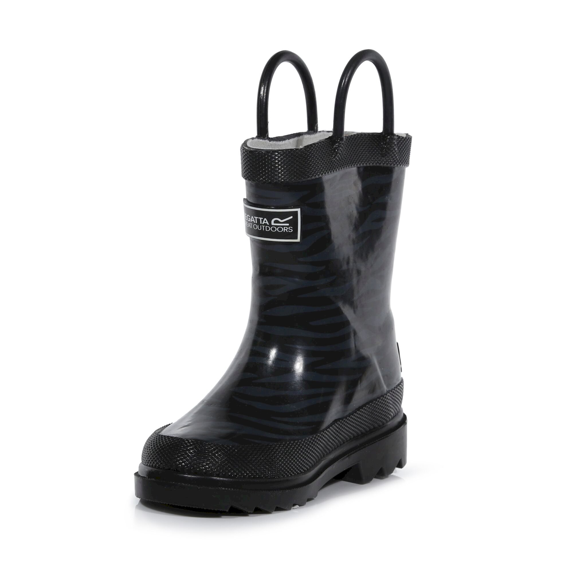 Kids Minnow Printed Wellies | Black