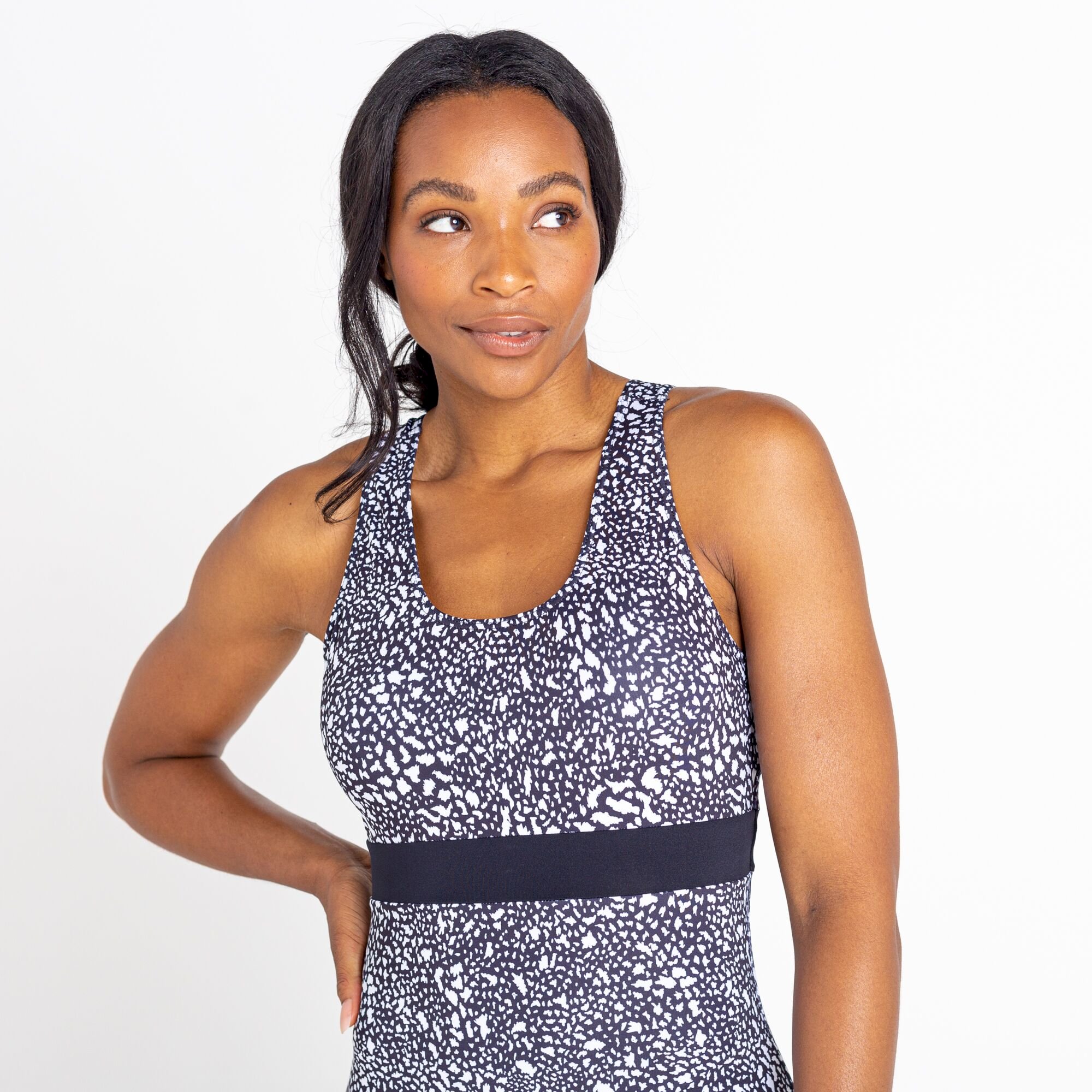 Dare 2b - Women's Make Waves Recycled Swimsuit | Black Dot Print