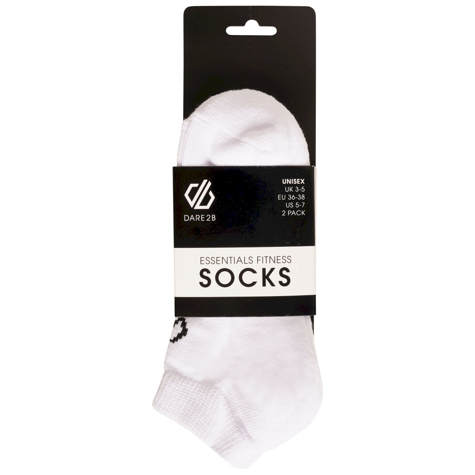 Dare 2b - Adult's Essentials No Show Socks 2 Pack | White