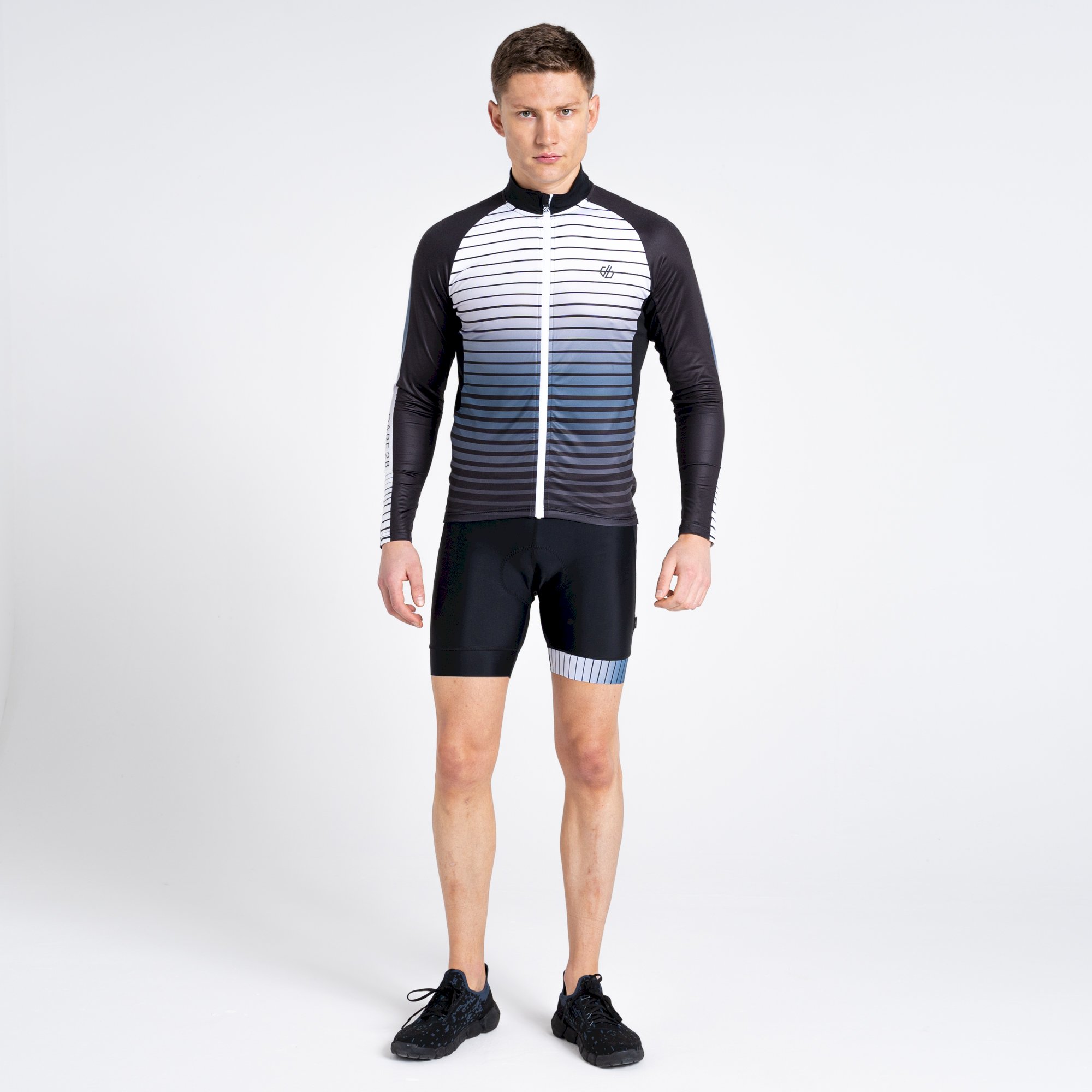 Dare 2b - Men's AEP Virtuous Long Sleeved Cycling Jersey | Black Underlined Print