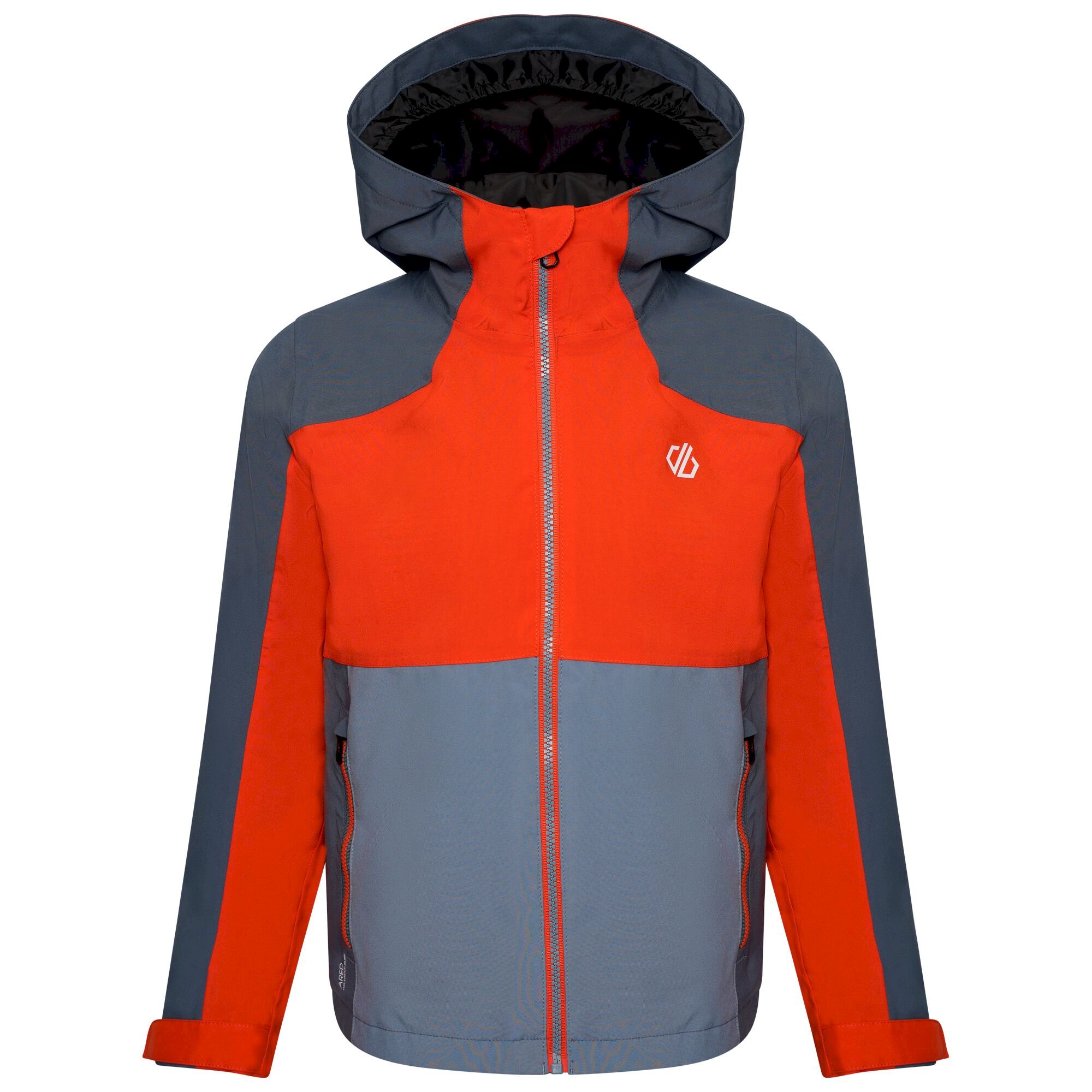 Dare 2b - Kids' In The Lead III Recycled Waterproof Jacket | Burnt Salmon Bluestone