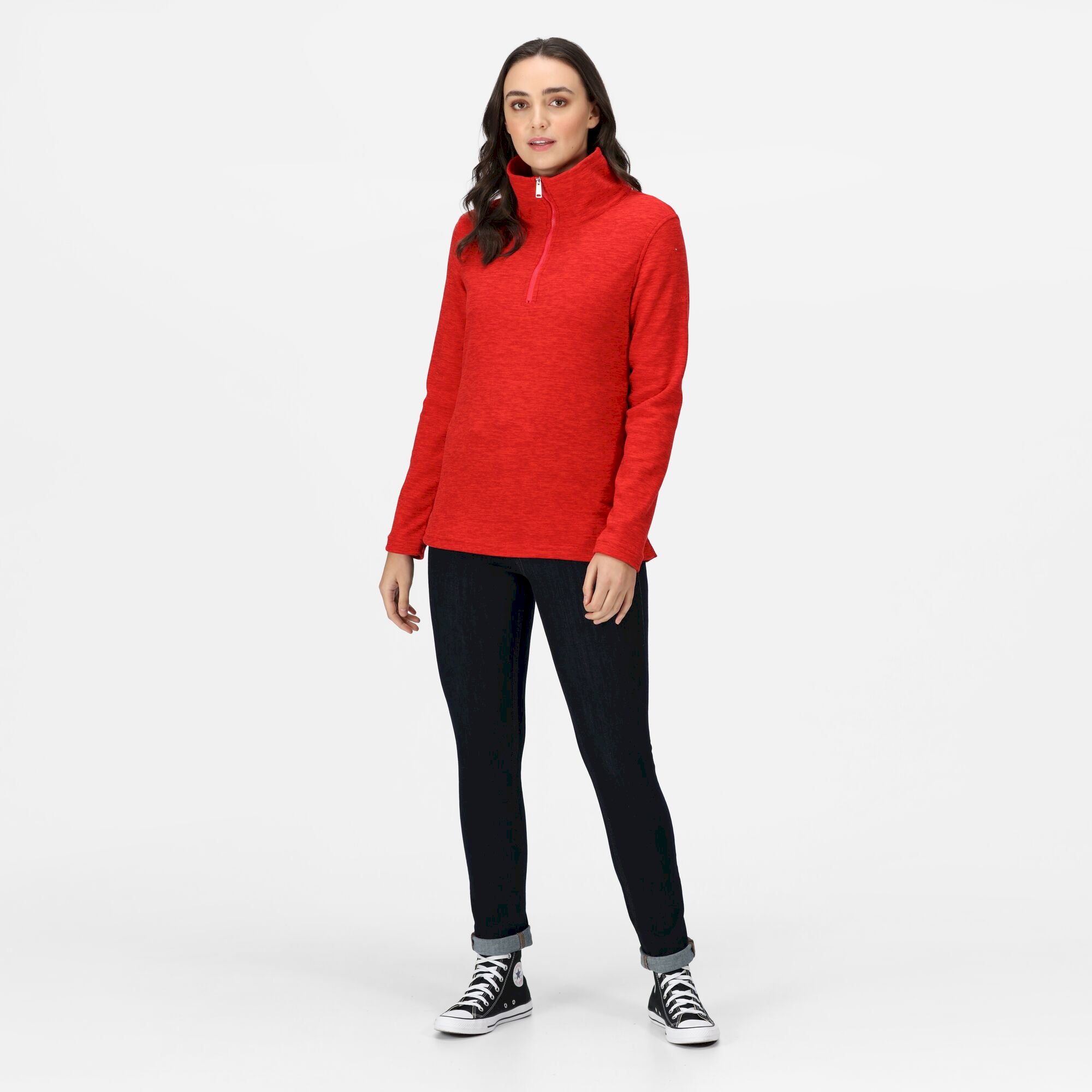 Women's Kizmit Half Zip Fleece | Code Red Marl