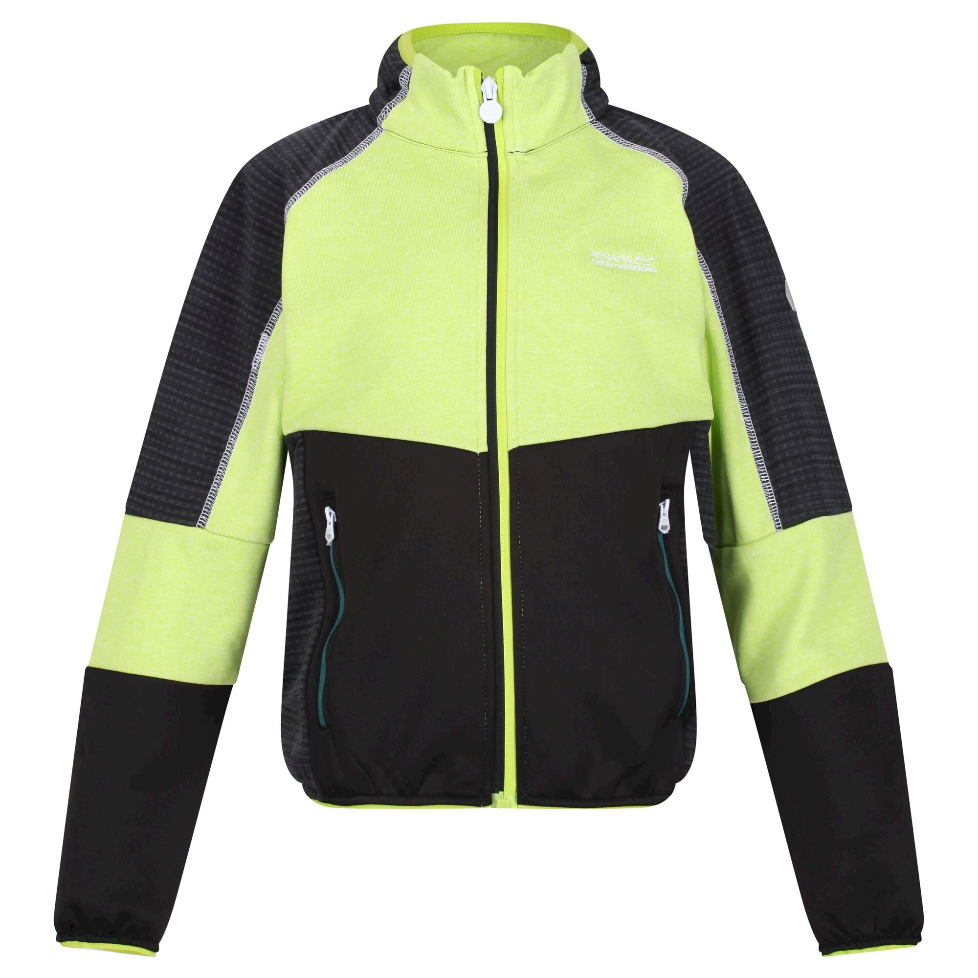 Kids' Oberon V Softshell Jacket | Bright Kiwi Black