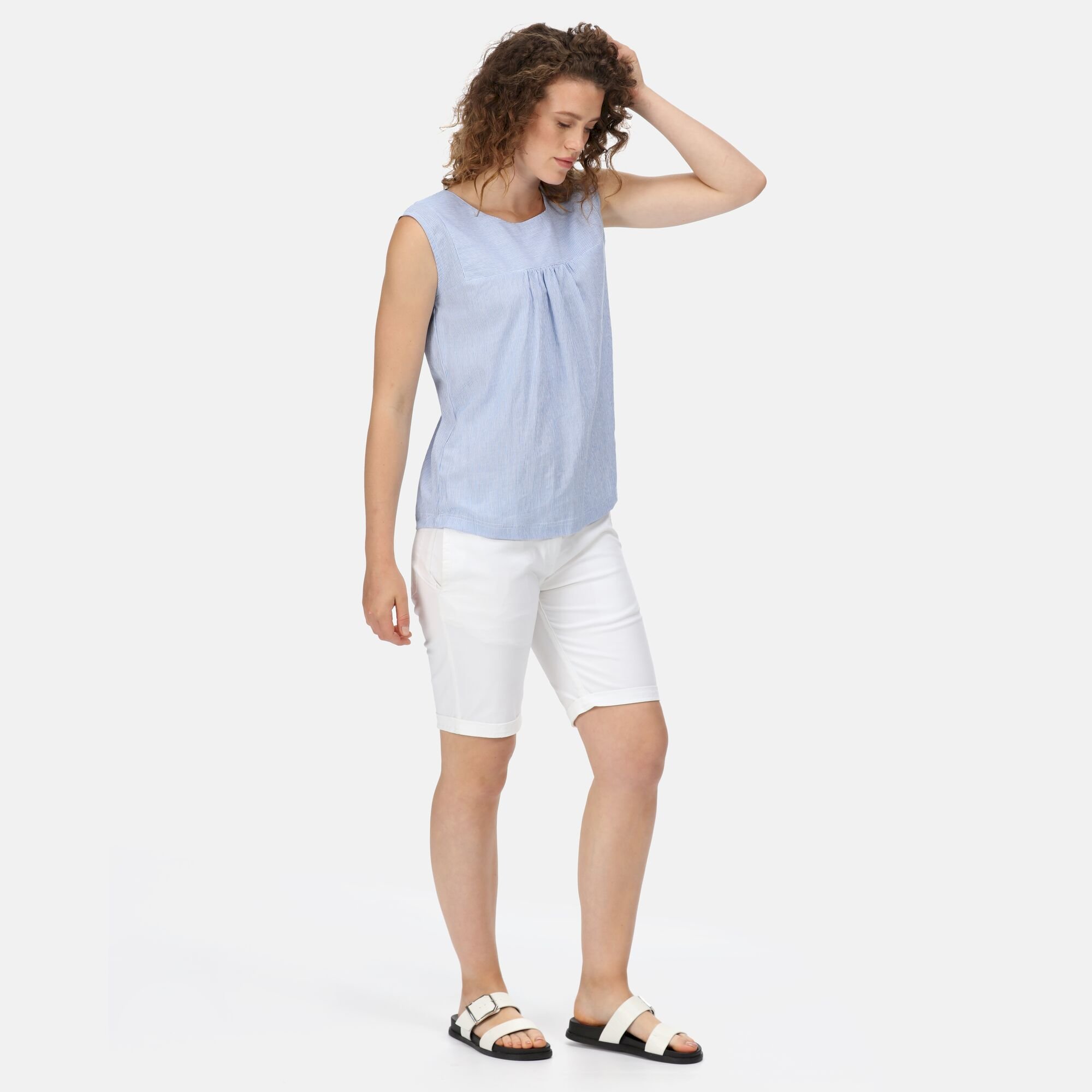 Women's Bridgidine Swing Top | Sonic Blue Stripe
