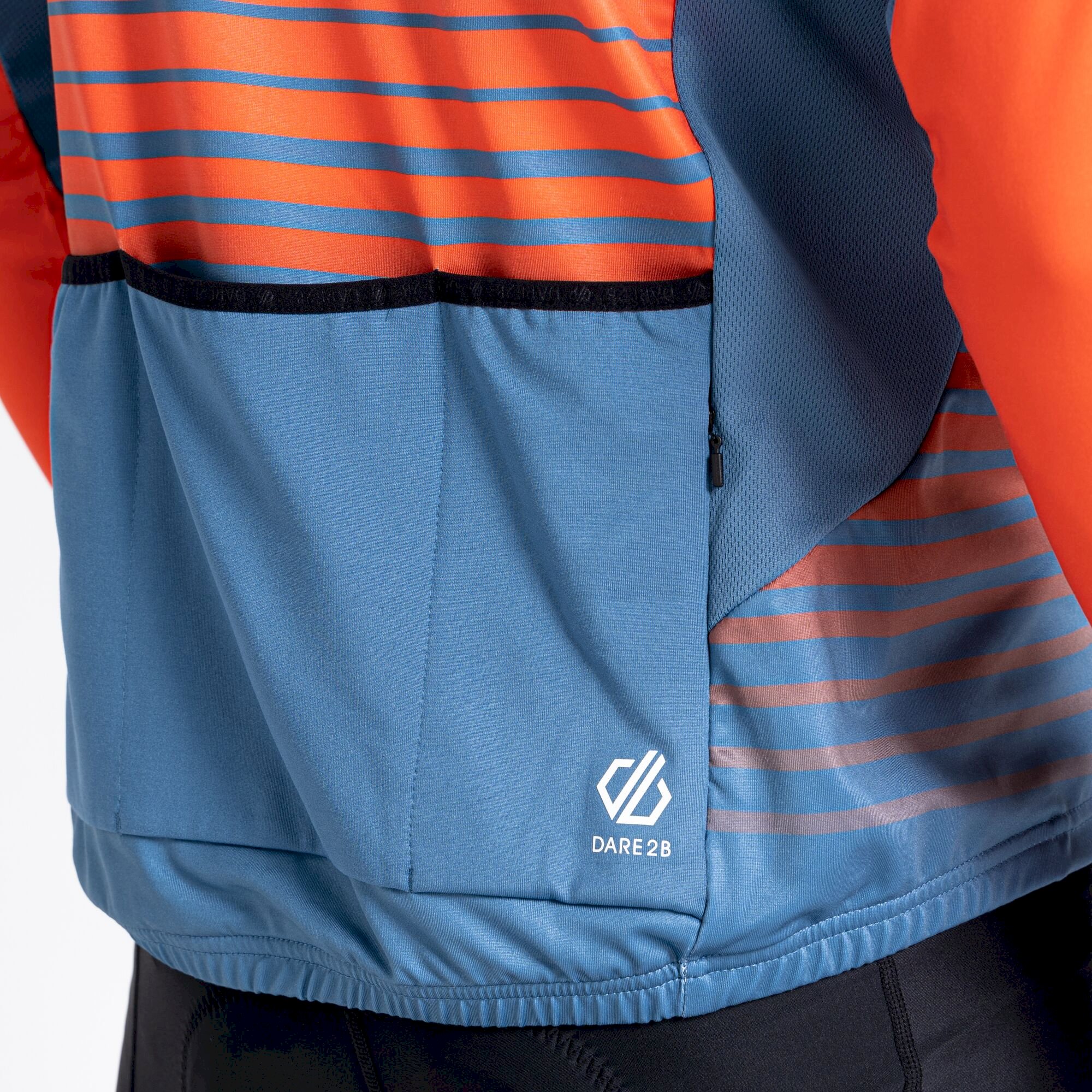 Dare 2b - Men's AEP Virtuous Long Sleeved Cycling Jersey | Stellar Blue Underlined Print