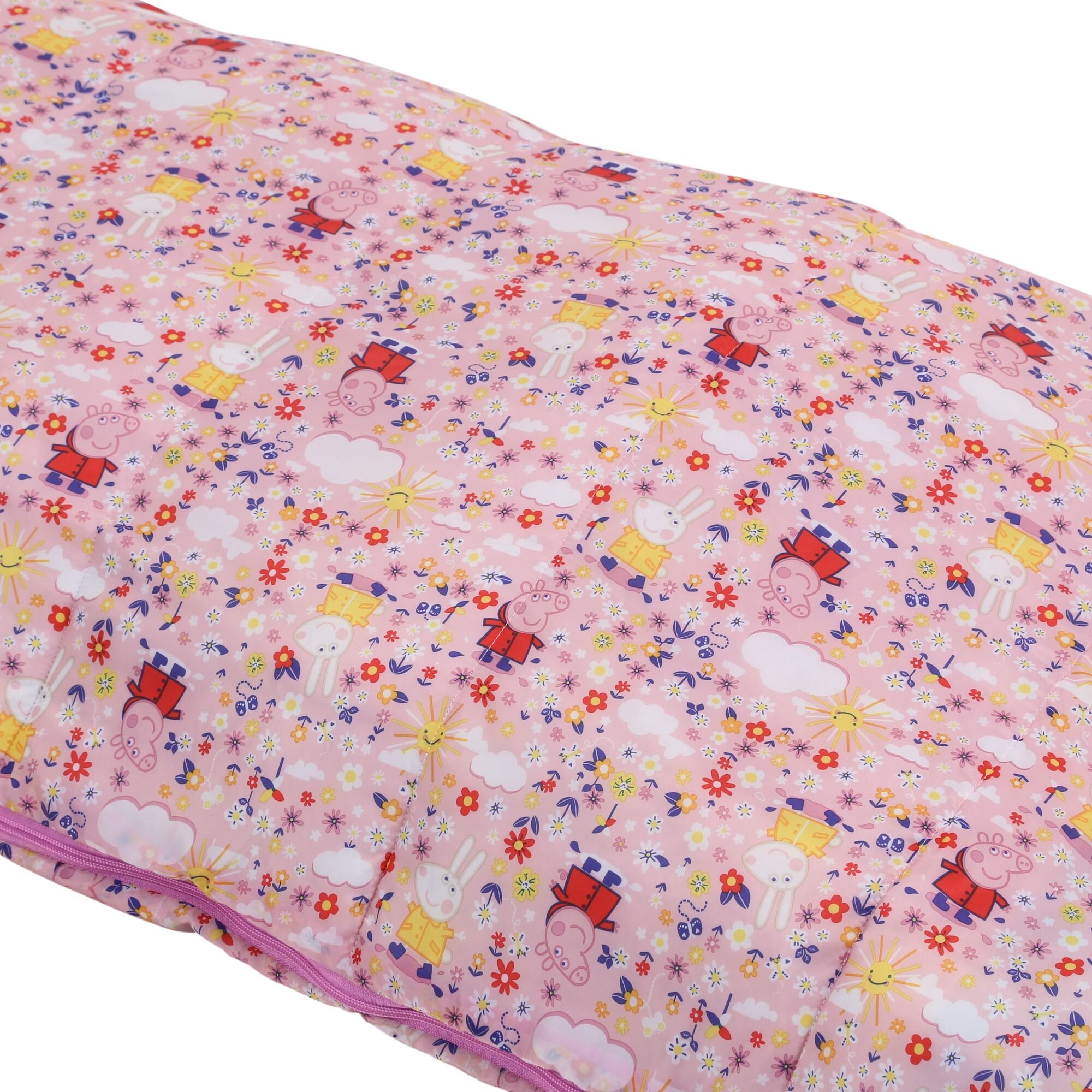 Peppa Pig Roary Sleeping Bag | Pink Mist Floral & Clouds