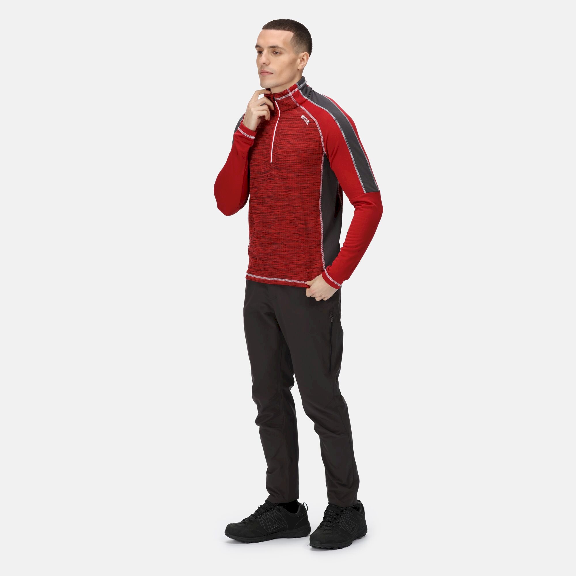 Men's Hepley Half Zip Lightweight Fleece | Chinese Red Dark Red