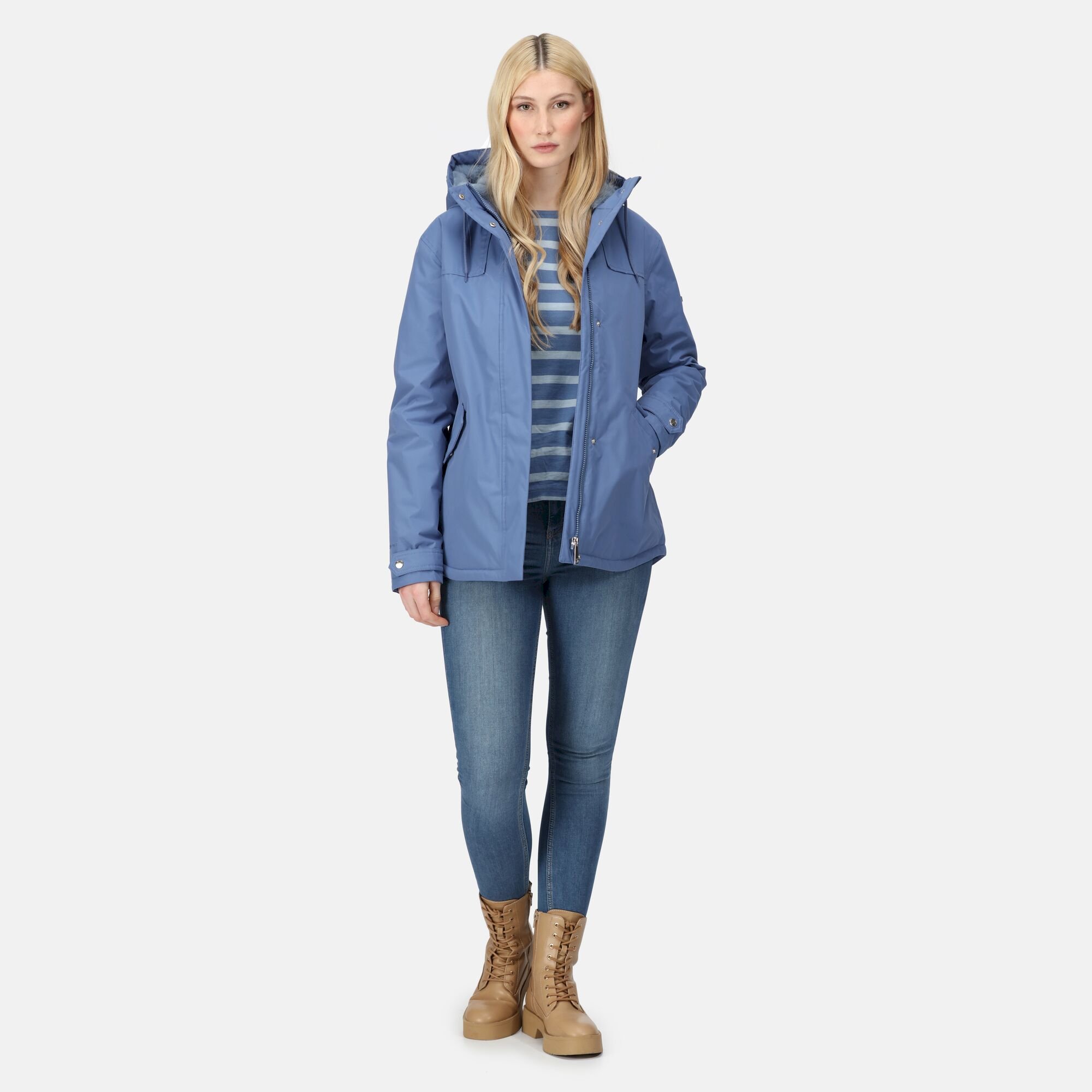 Women's Bria Fur Lined Waterproof Jacket | Slate Blue
