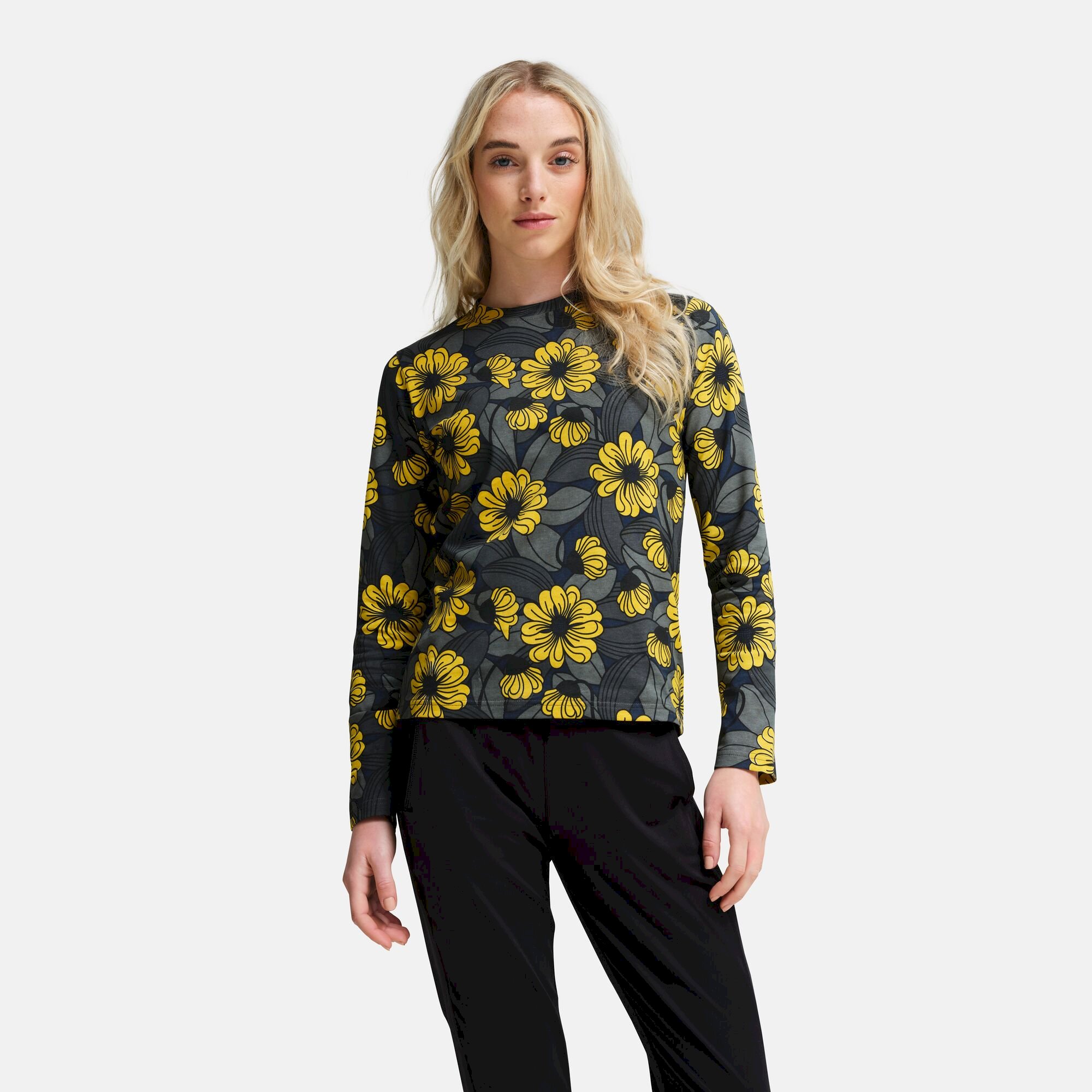 Orla Kiely Long Sleeve Winter Tee | Winter Heligan Yellow