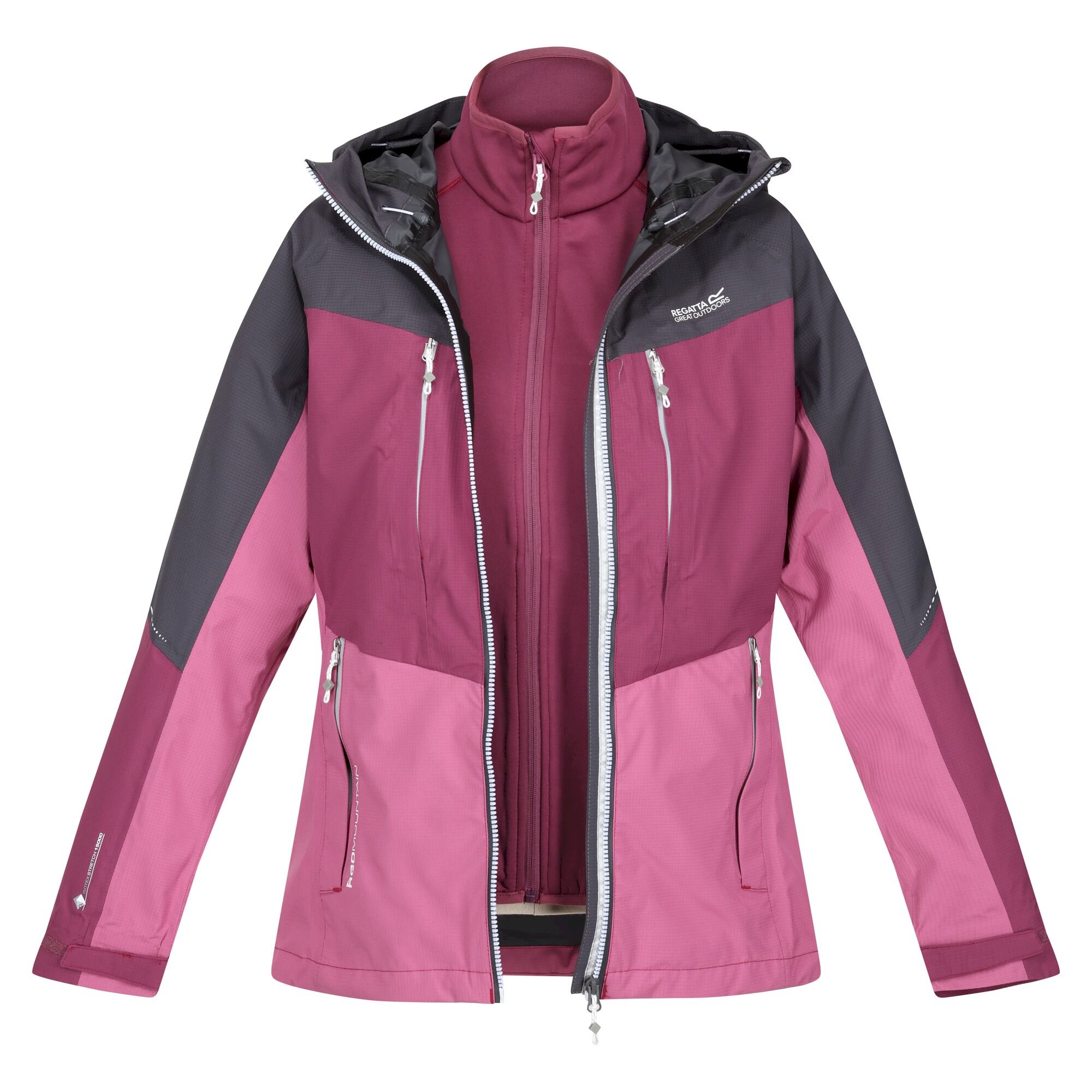 Women's Carletta VII 3-In-1 Waterproof Jacket | Seal Grey Amaranth Haze Violet