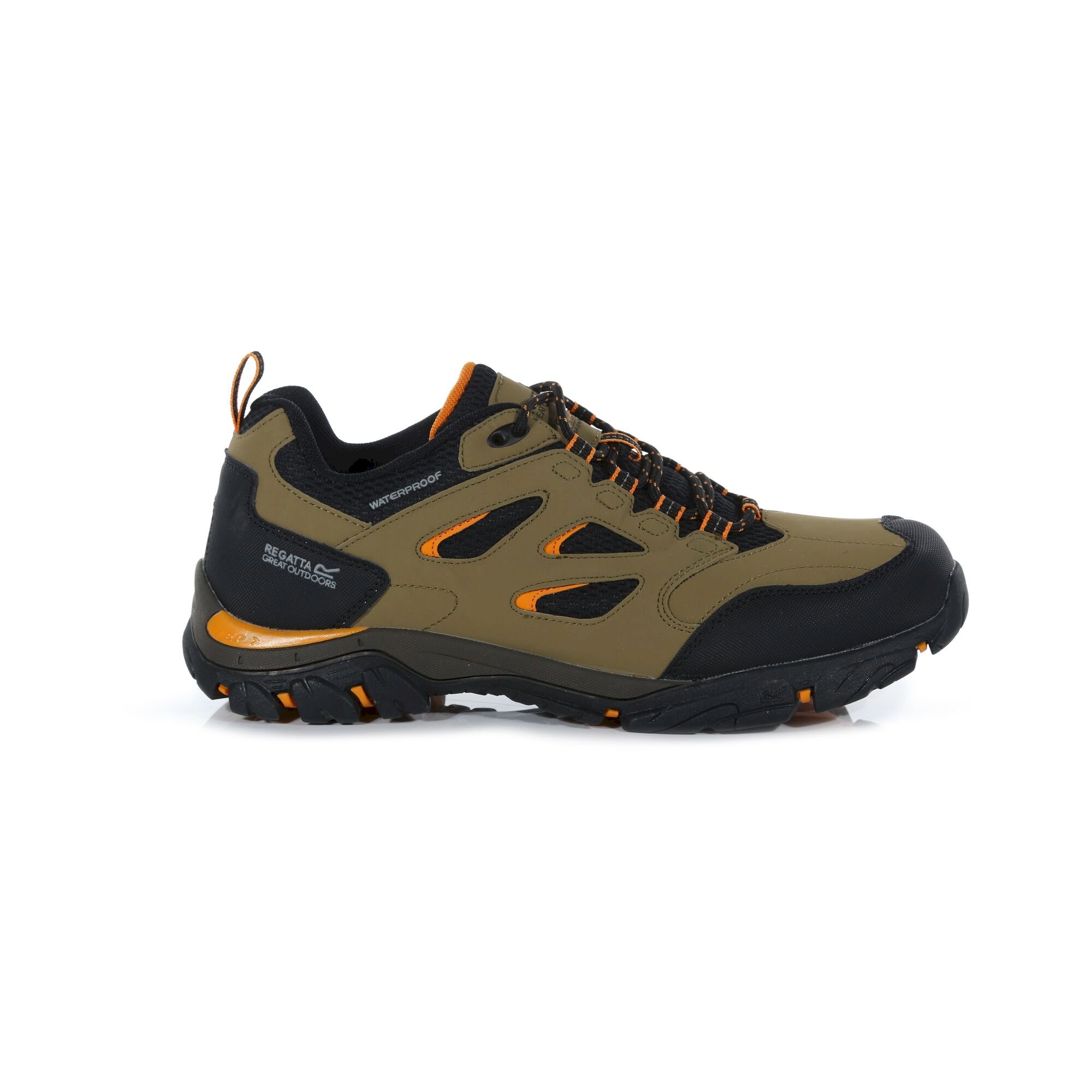Men's Holcombe Waterproof Low Walking Shoes | Gold Sand Flame Orange