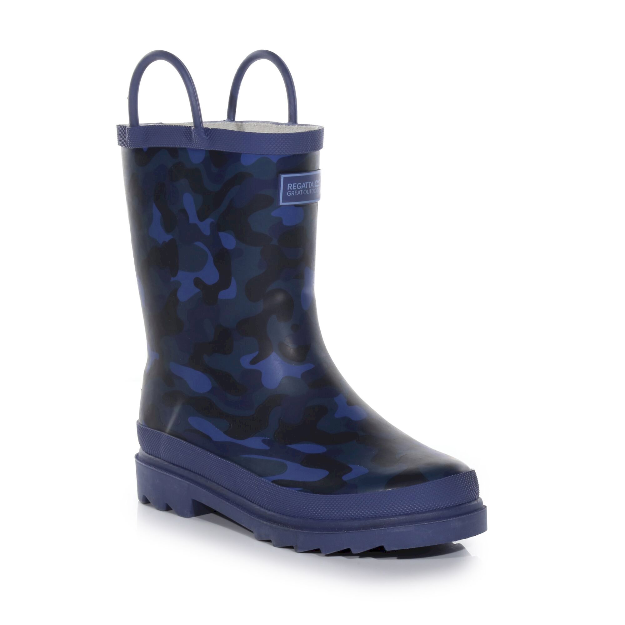 Kids Minnow Printed Wellies | Dark Denim Camoflauge