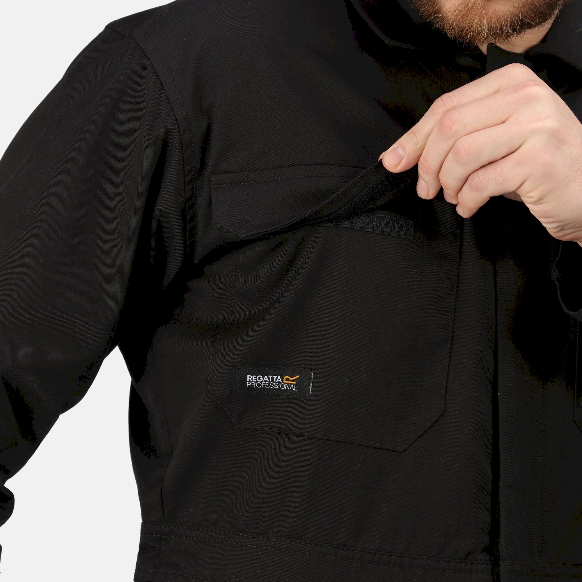 Men's Stud Fasten Coverall | Black