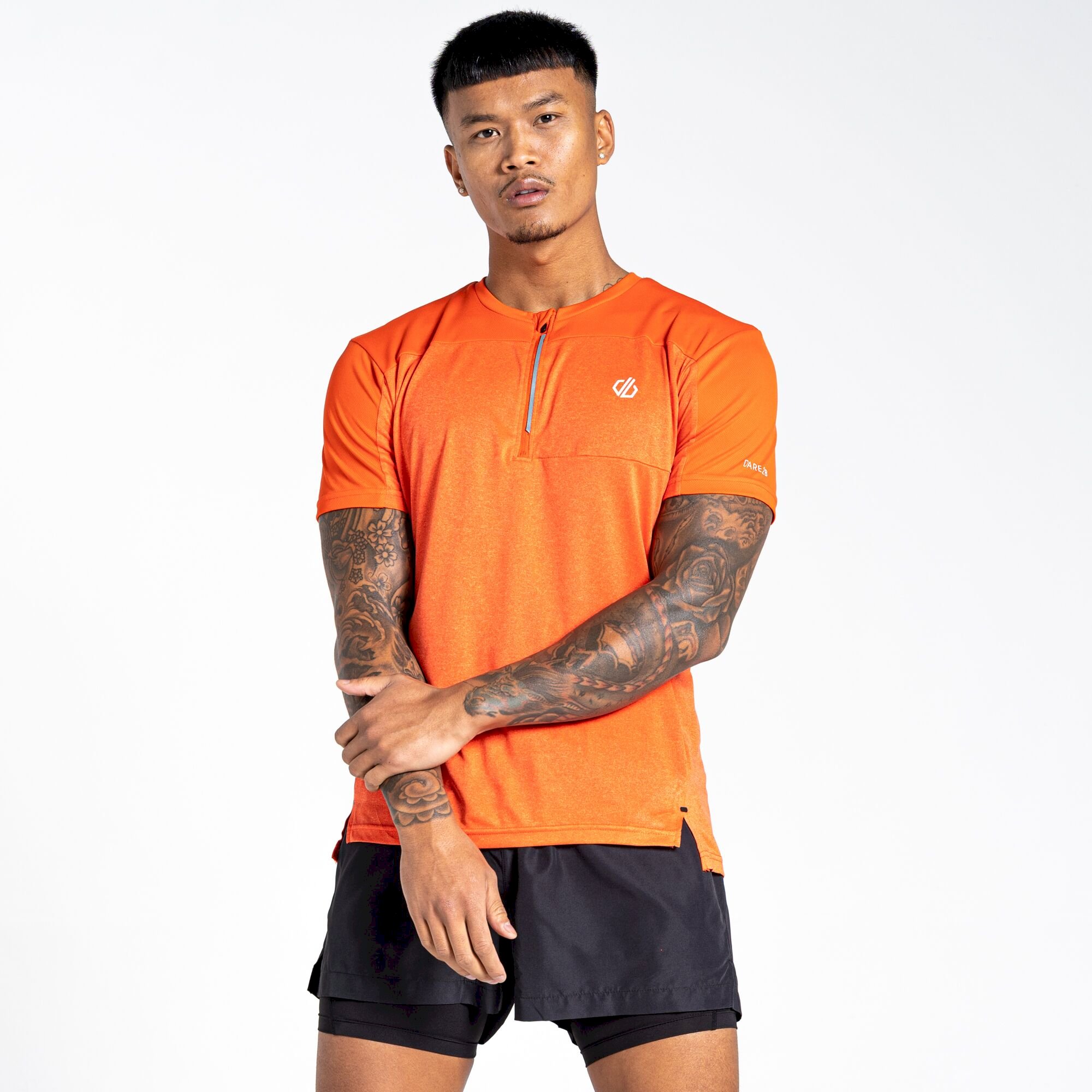 Dare 2b - Men's Aces III Recycled Zip Up Jersey | Burnt Salmon Marl