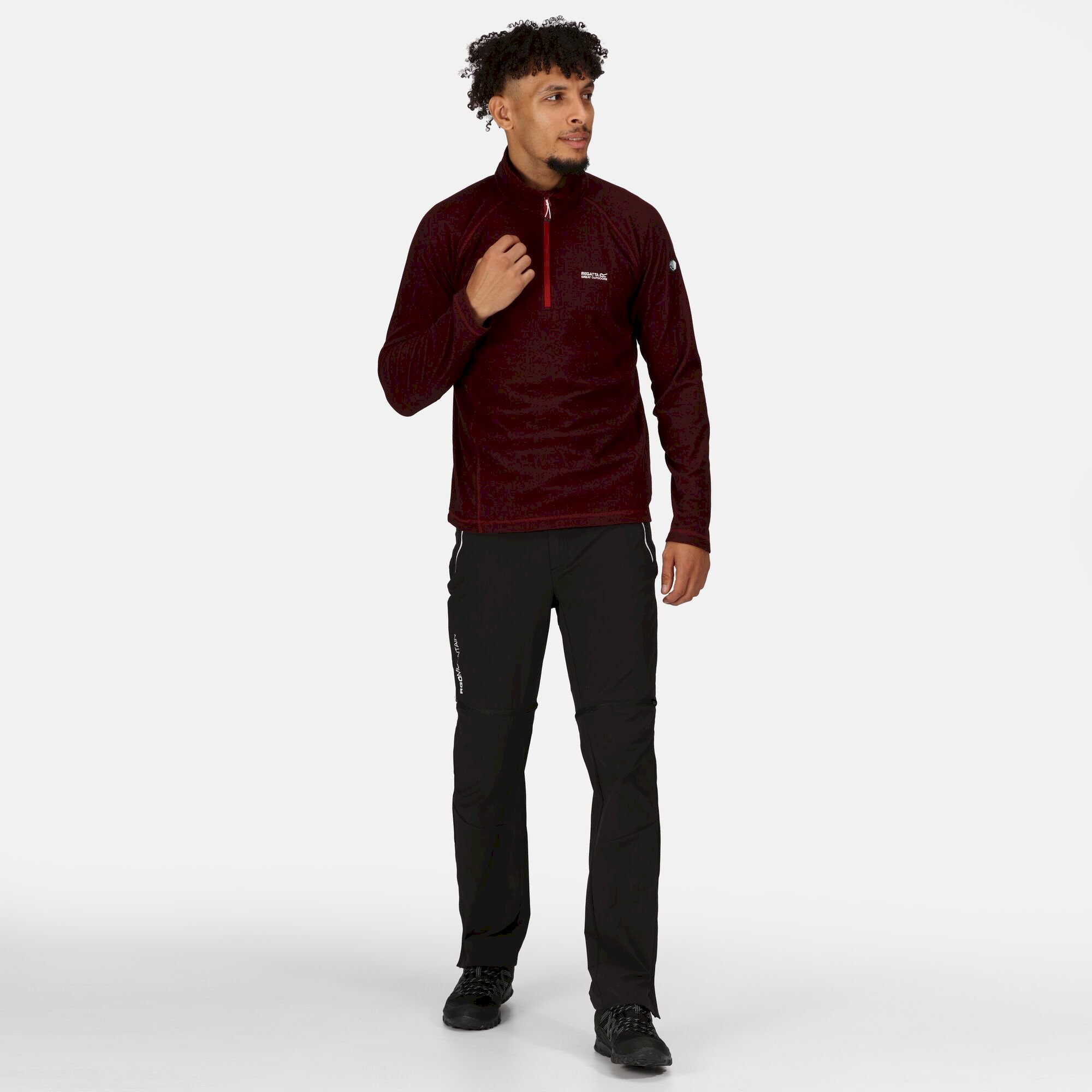 Men's Montes Lightweight Half Zip Fleece | Dark Red Cabern