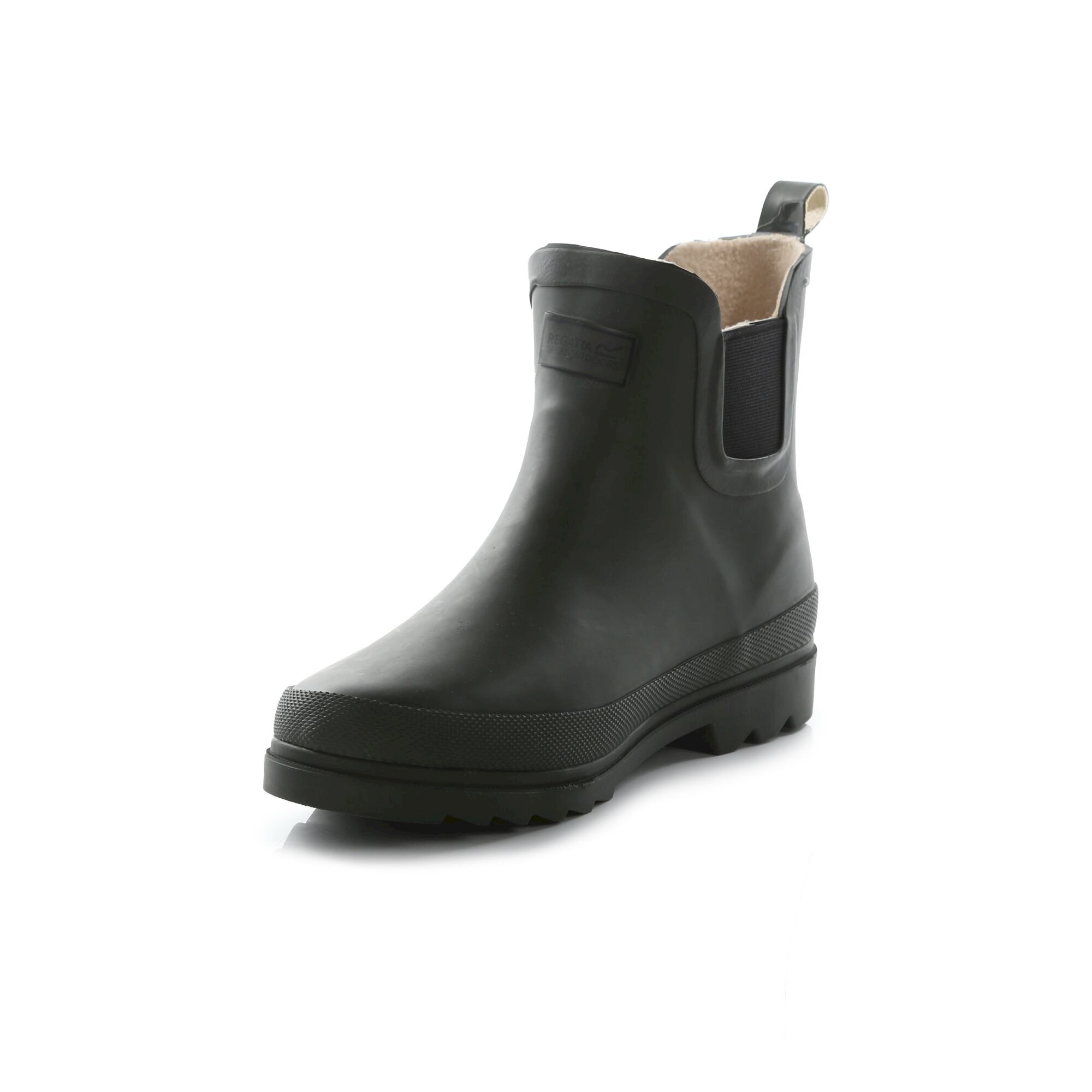 Kids' Harper Cosy Ankle Wellies | Dark Khaki Black