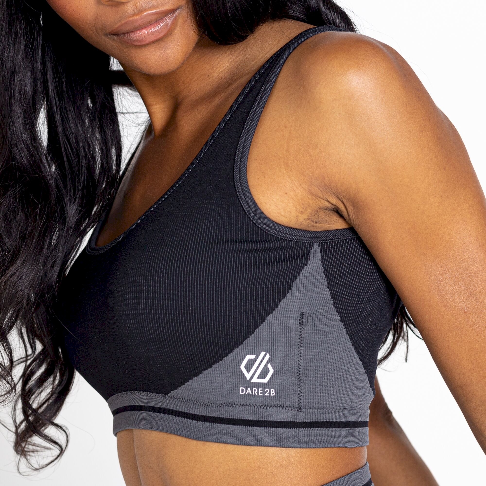 Dare 2b - Women's Don't Sweat It Recycled Bikini Top | Black Charcoal Grey