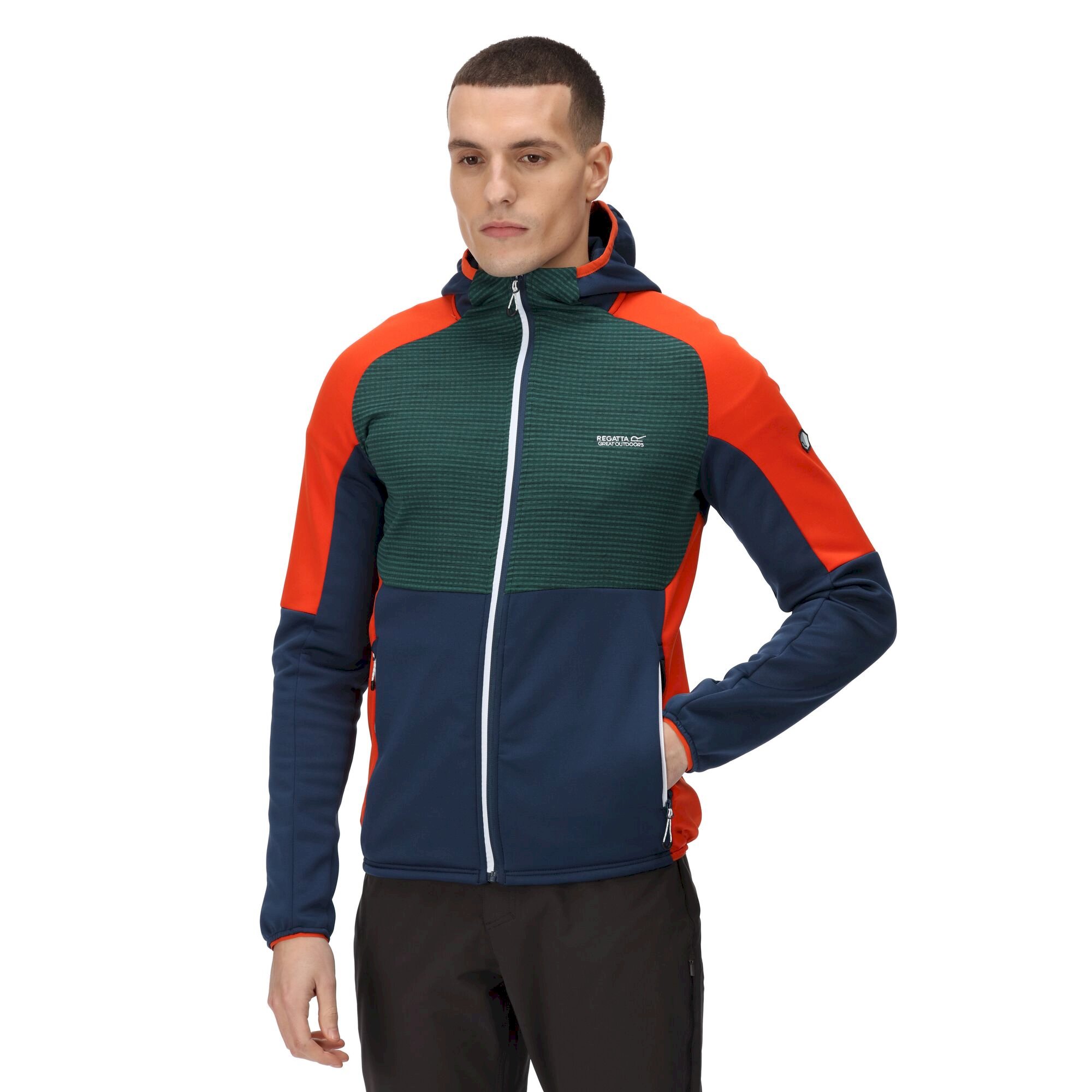 Men's Attare Softshell Hooded Jacket | Admiral Blue Pacific Green