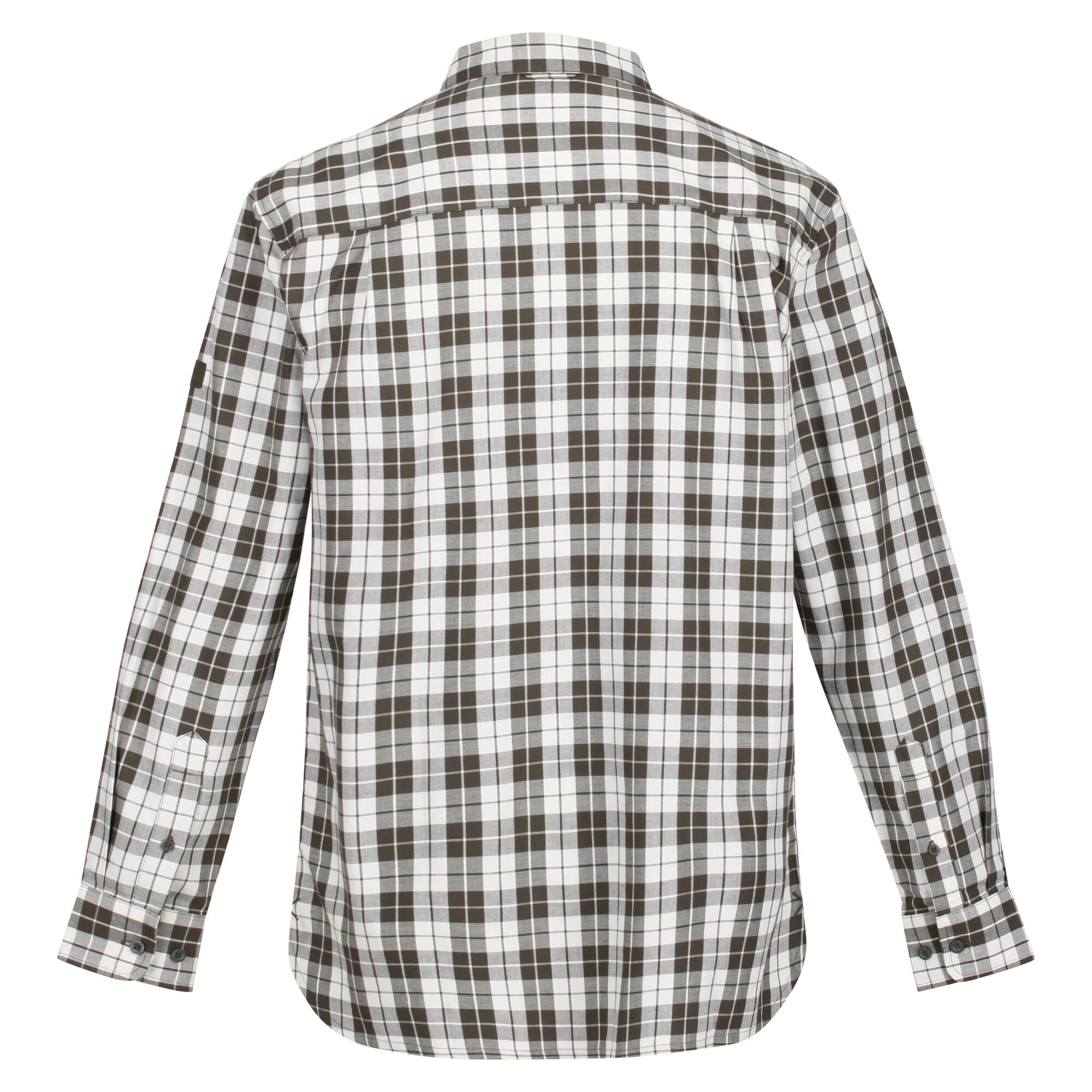 Men's Lance Long Sleeved Checked Shirt | Dark Khaki Check