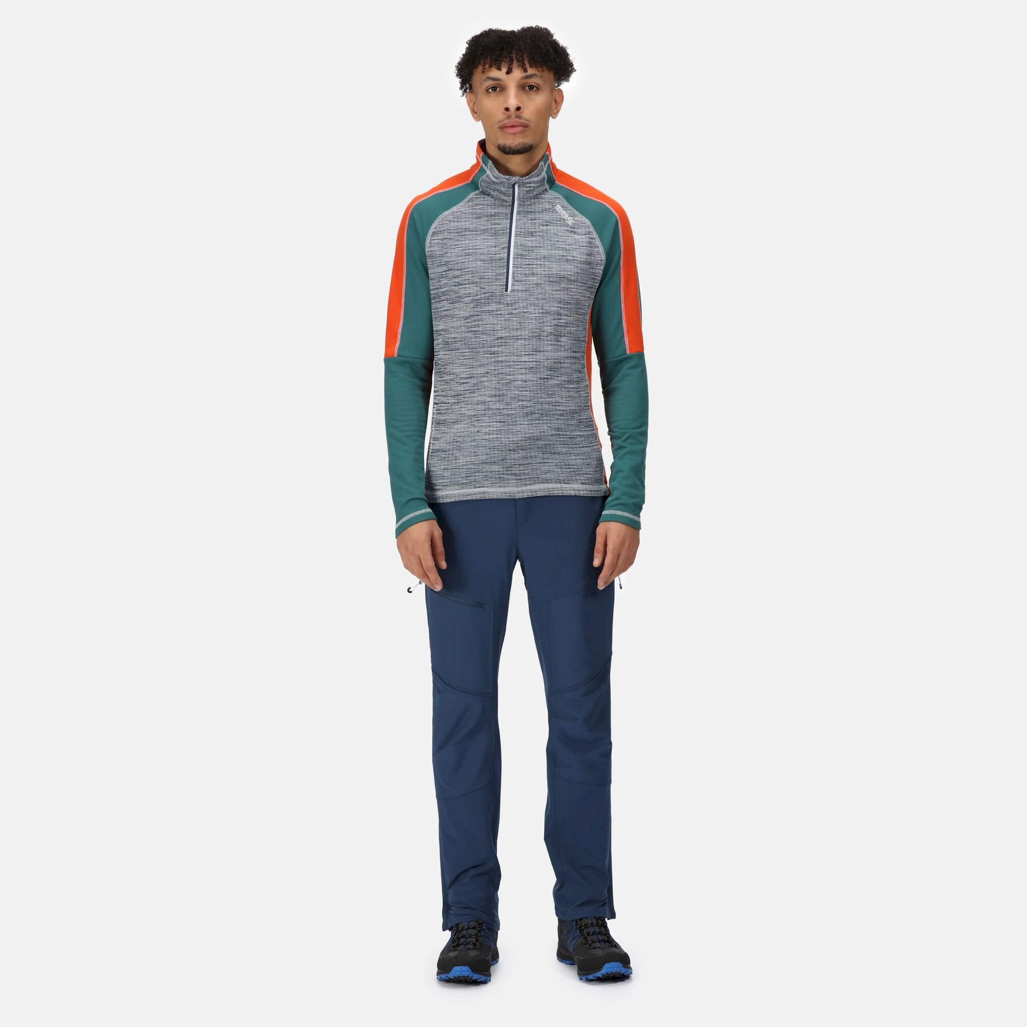 Men's Hepley Half Zip Lightweight Fleece | Admiral Blue Pacific Green